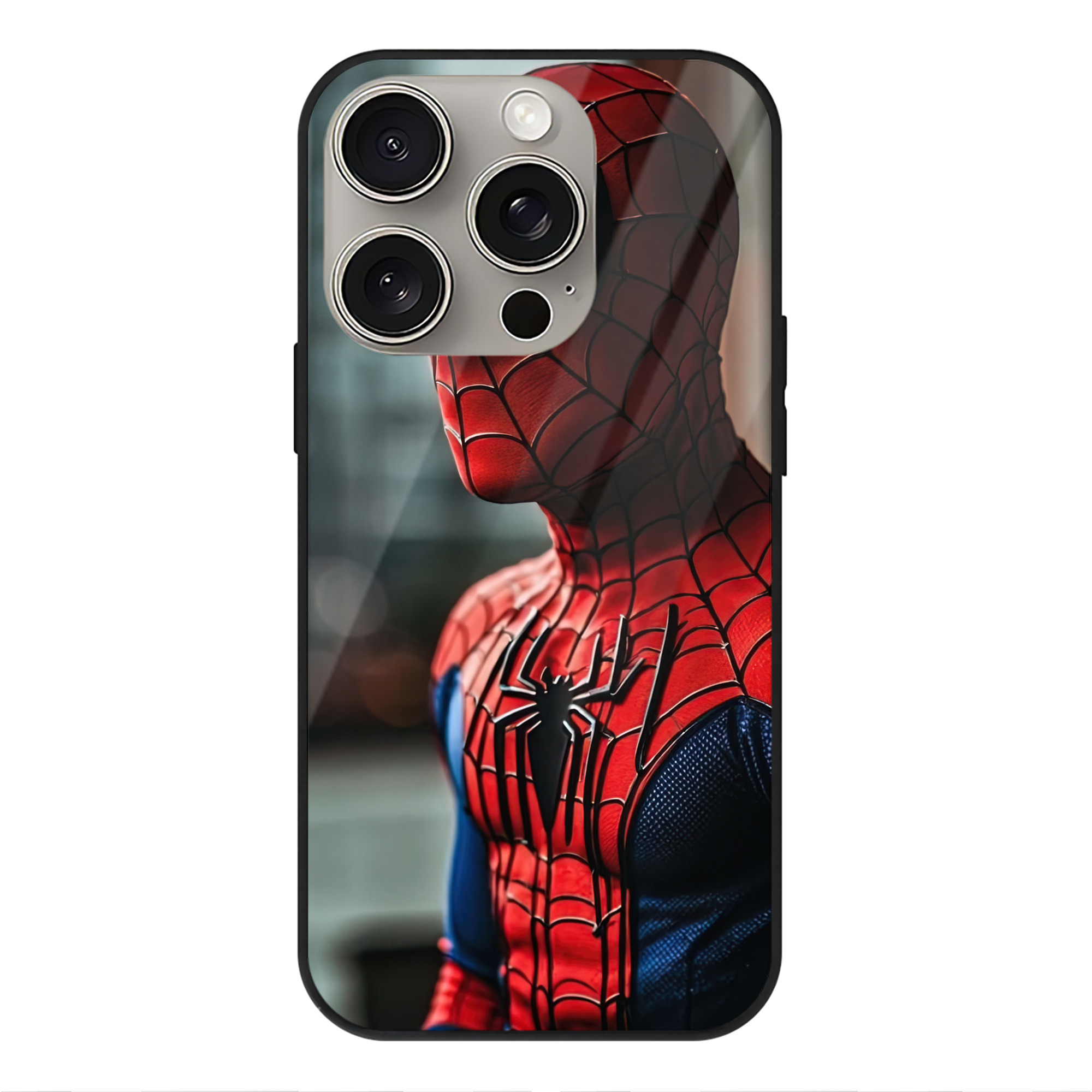 Spider Man スパイダーマン 【iPhone15Pro対応】スマホケース 耐衝撃＆黄変防止 背面ガラス