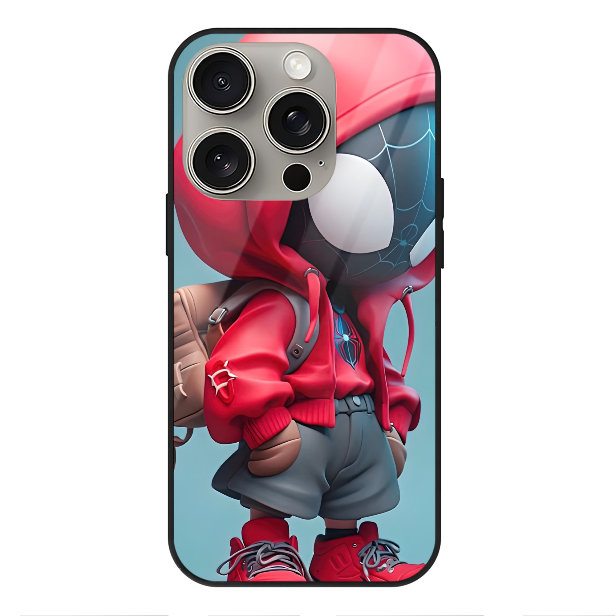 （画像用） Spider Man スパイダーマン 【iPhone15Pro対応】スマホケース 耐衝撃＆黄変防止 背面ガラス