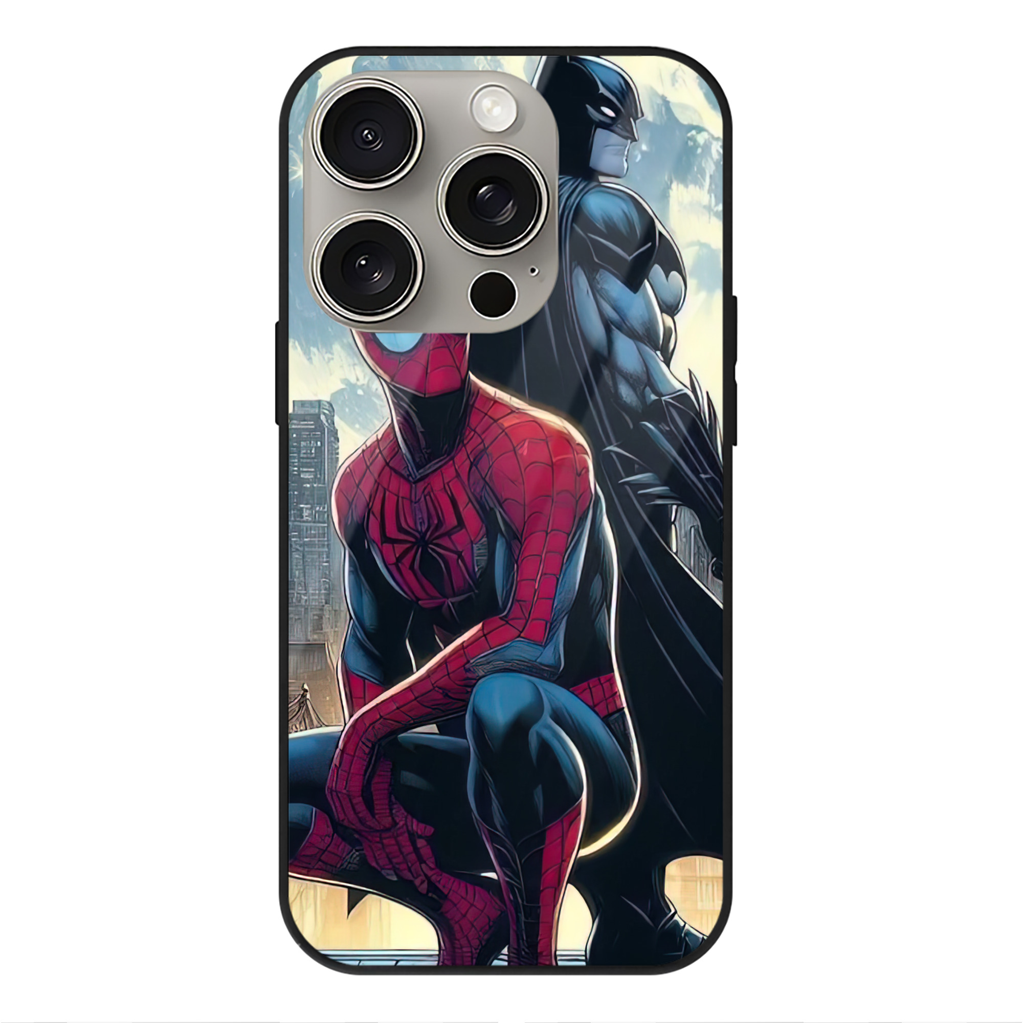 Spider Man スパイダーマン 【iPhone15Pro対応】スマホケース 耐衝撃＆黄変防止 背面ガラス