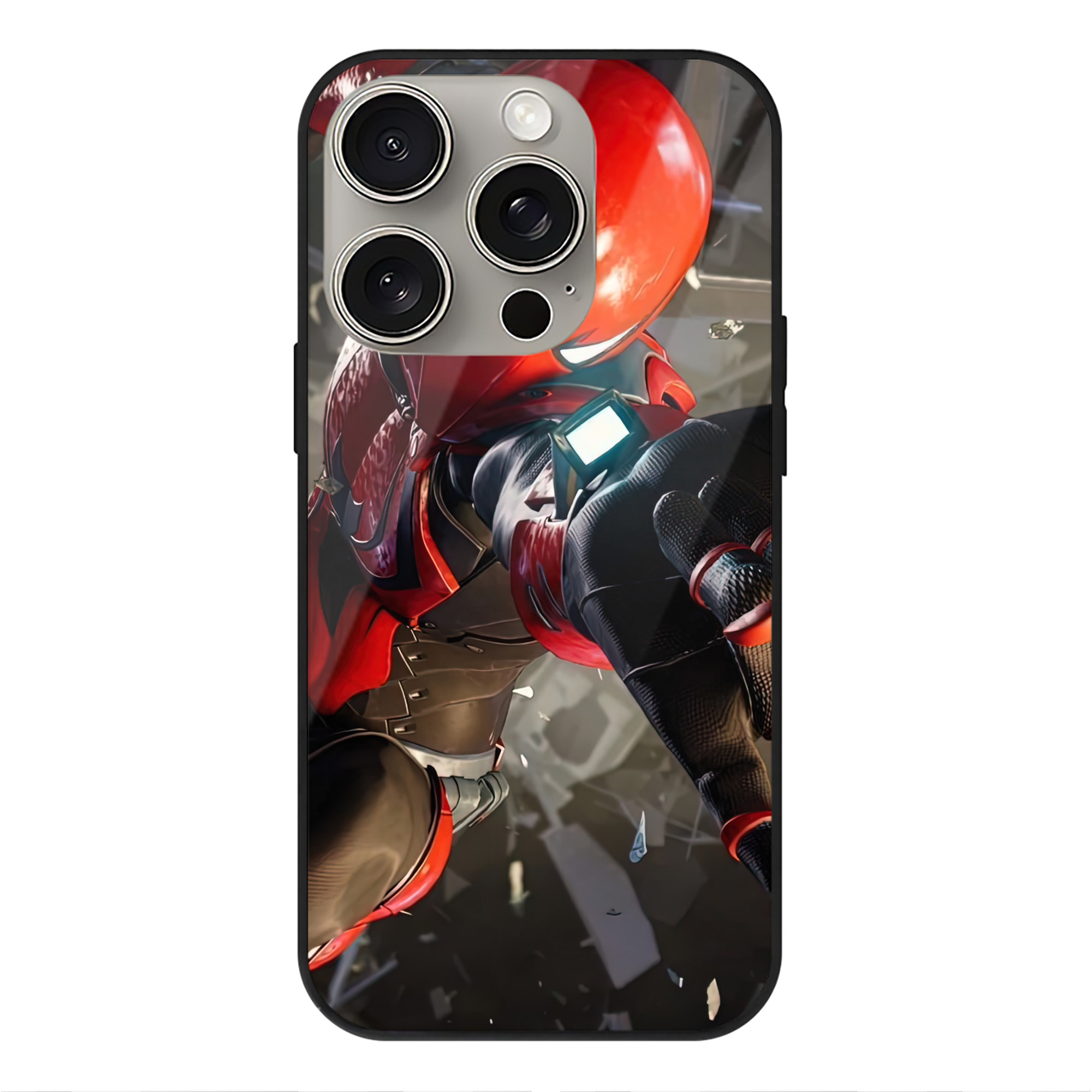 Spider Man スパイダーマン 【iPhone15Pro対応】スマホケース 耐衝撃＆黄変防止 背面ガラス