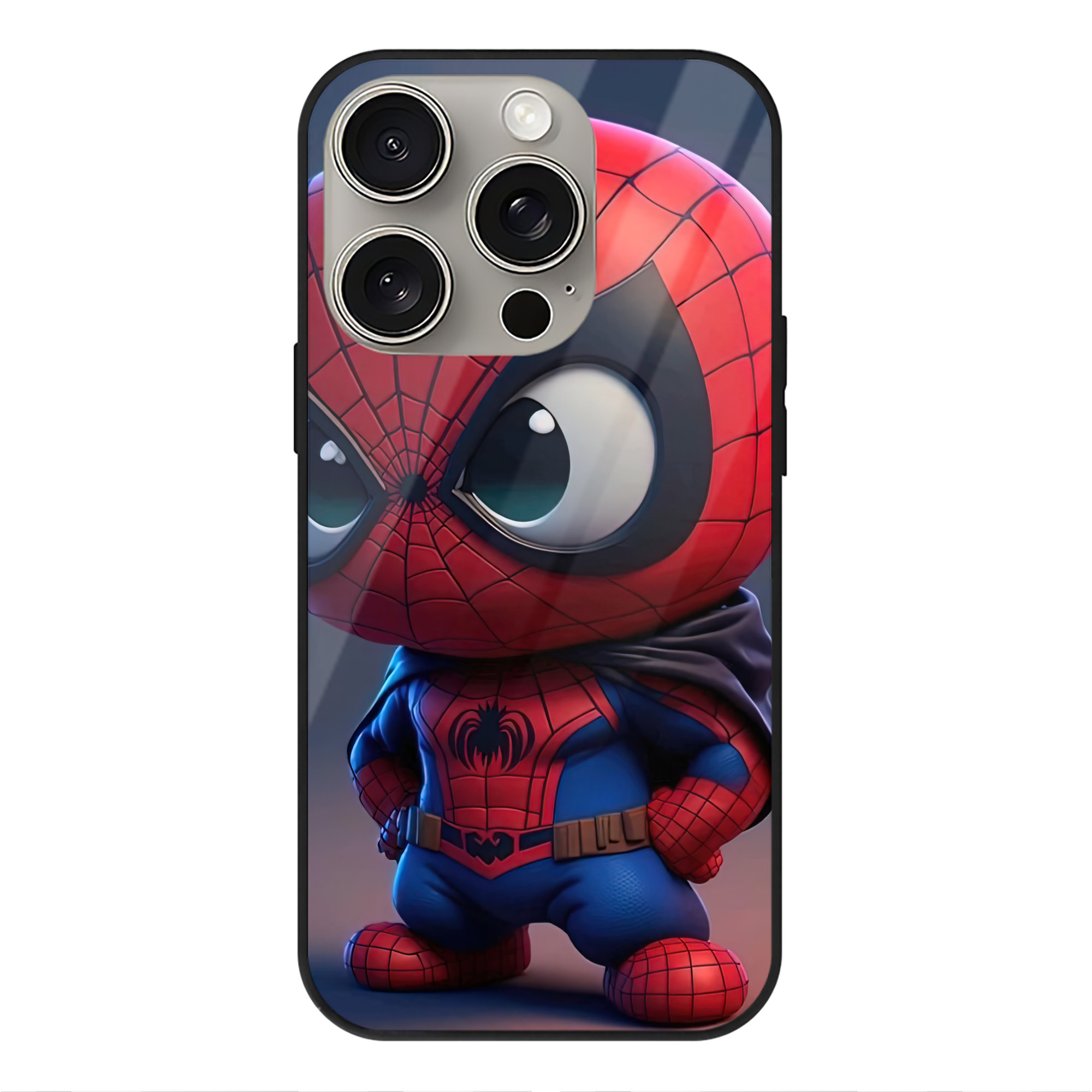 Spider Man スパイダーマン 【iPhone15Pro対応】スマホケース 耐衝撃＆黄変防止 背面ガラス