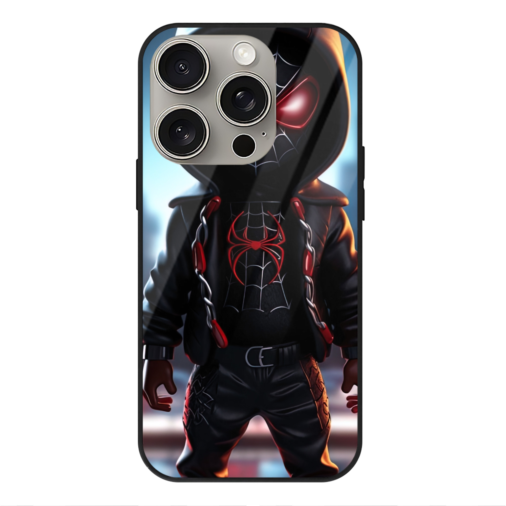 （画像用） Spider Man スパイダーマン 【iPhone15Pro対応】スマホケース 耐衝撃＆黄変防止 背面ガラス