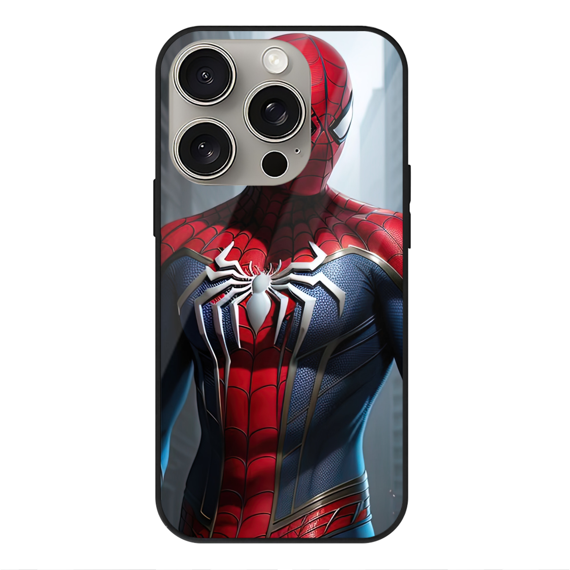 （画像用） Spider Man スパイダーマン 【iPhone15Pro対応】スマホケース 耐衝撃＆黄変防止 背面ガラス