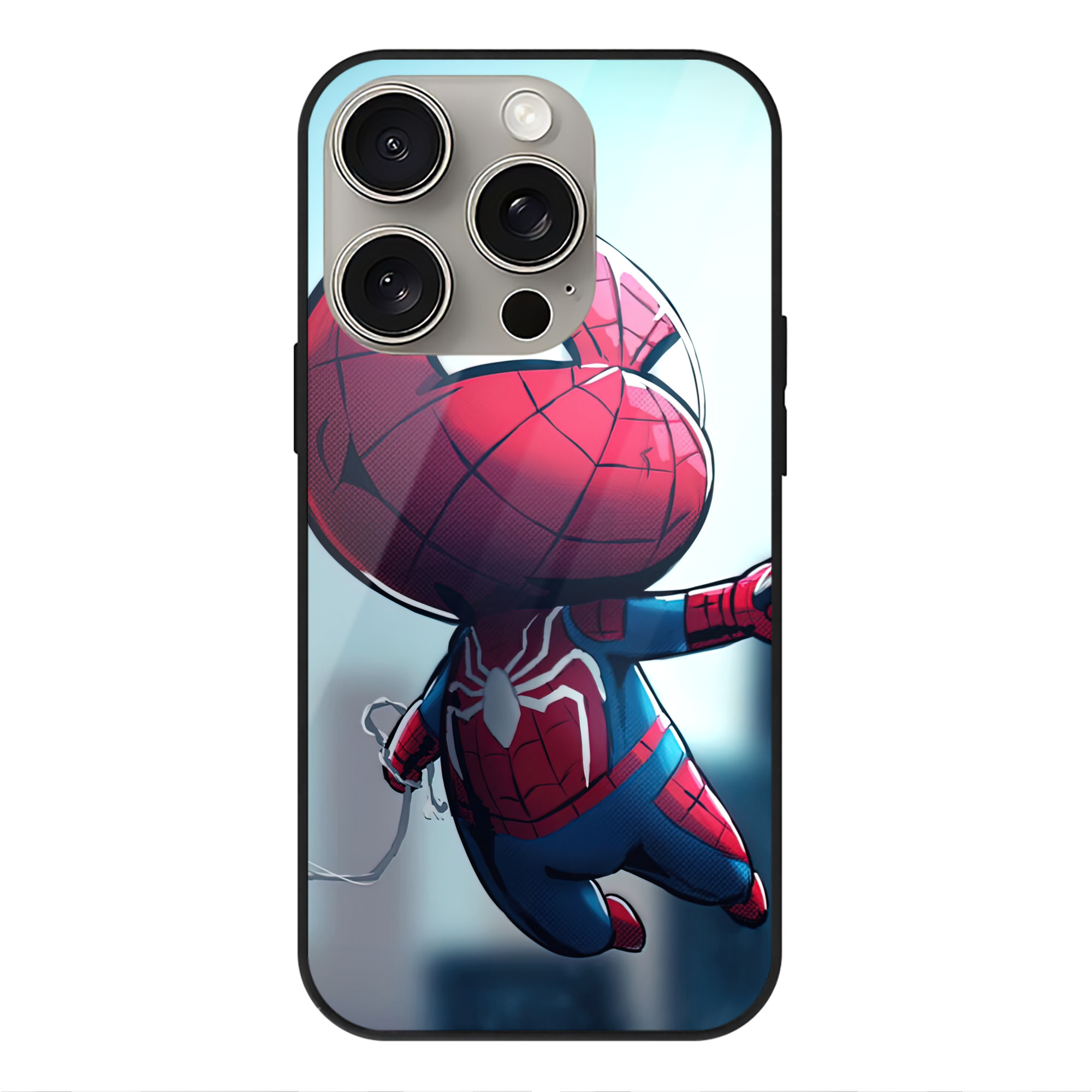 Spider Man スパイダーマン 【iPhone15Pro対応】スマホケース 耐衝撃＆黄変防止 背面ガラス
