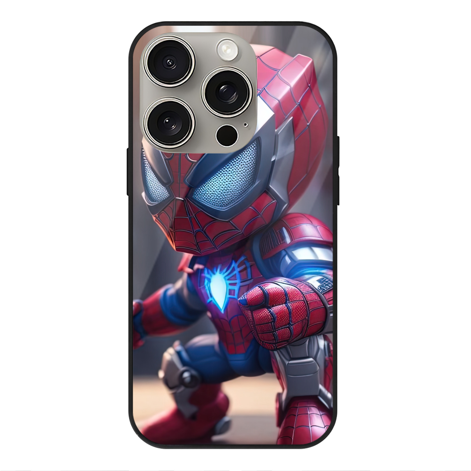 Spider Man スパイダーマン 【iPhone15Pro対応】スマホケース 耐衝撃＆黄変防止 背面ガラス