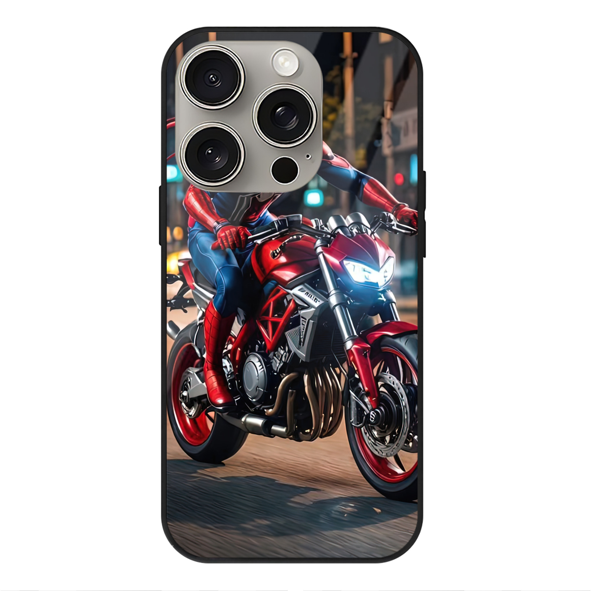 Spider Man スパイダーマン 【iPhone15Pro対応】スマホケース 耐衝撃＆黄変防止 背面ガラス