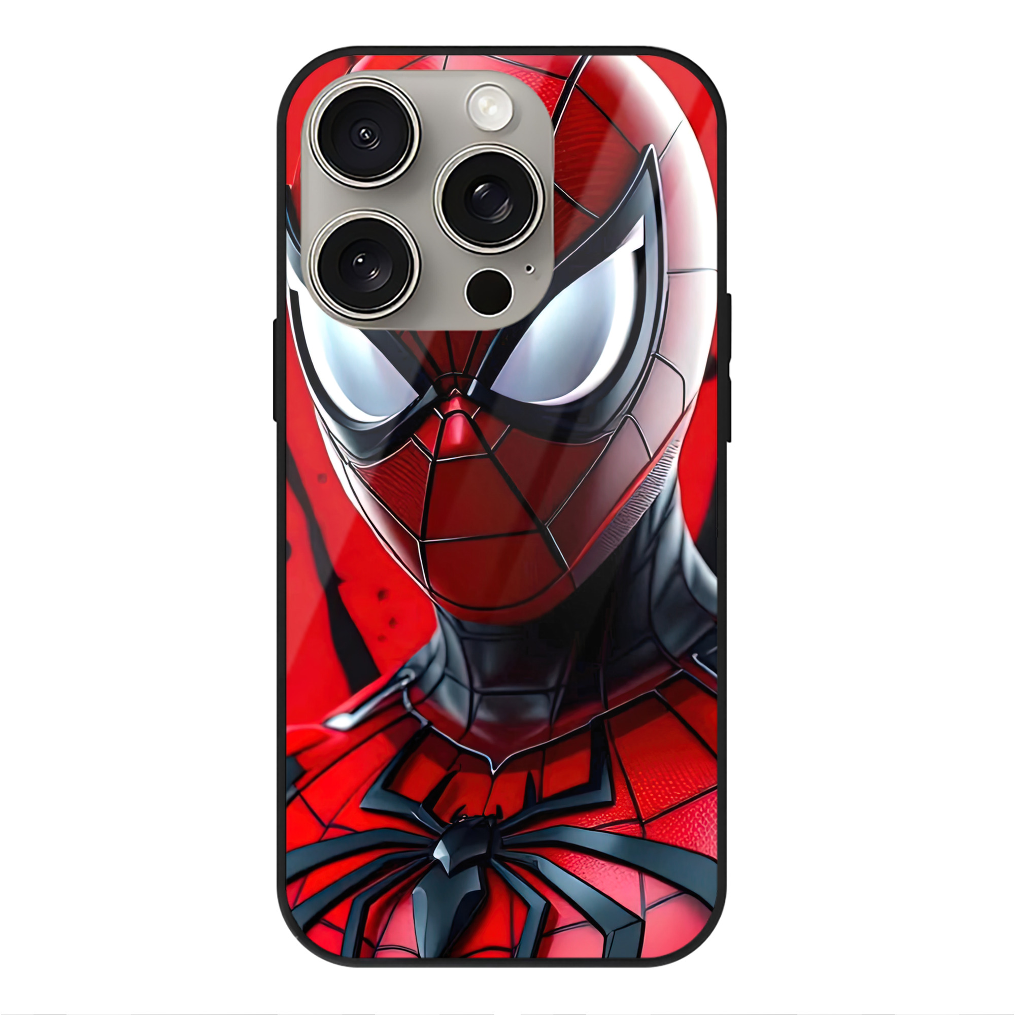 Spider Man スパイダーマン 【iPhone15Pro対応】スマホケース 耐衝撃＆黄変防止 背面ガラス