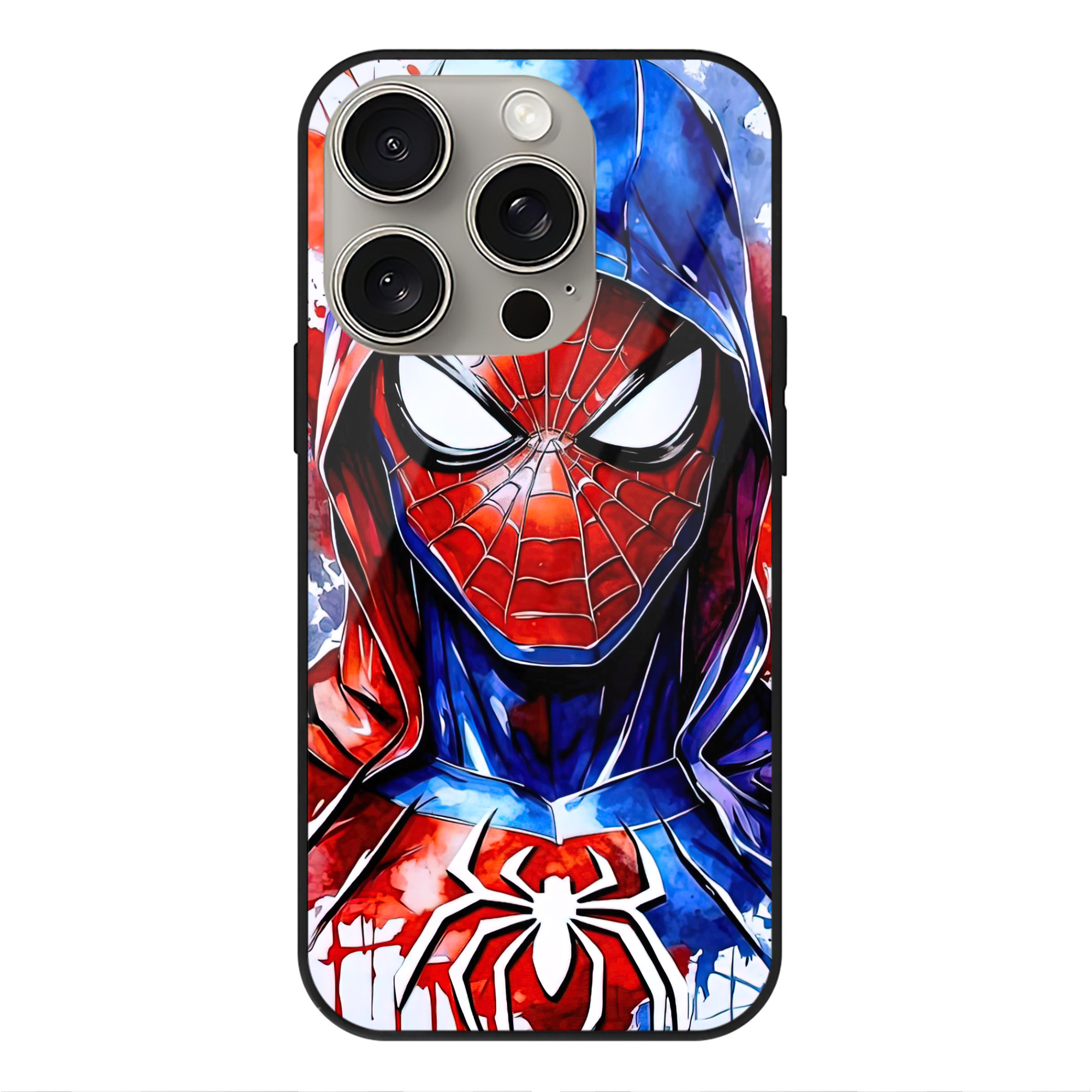 Spider Man スパイダーマン 【iPhone15Pro対応】スマホケース 耐衝撃＆黄変防止 背面ガラス