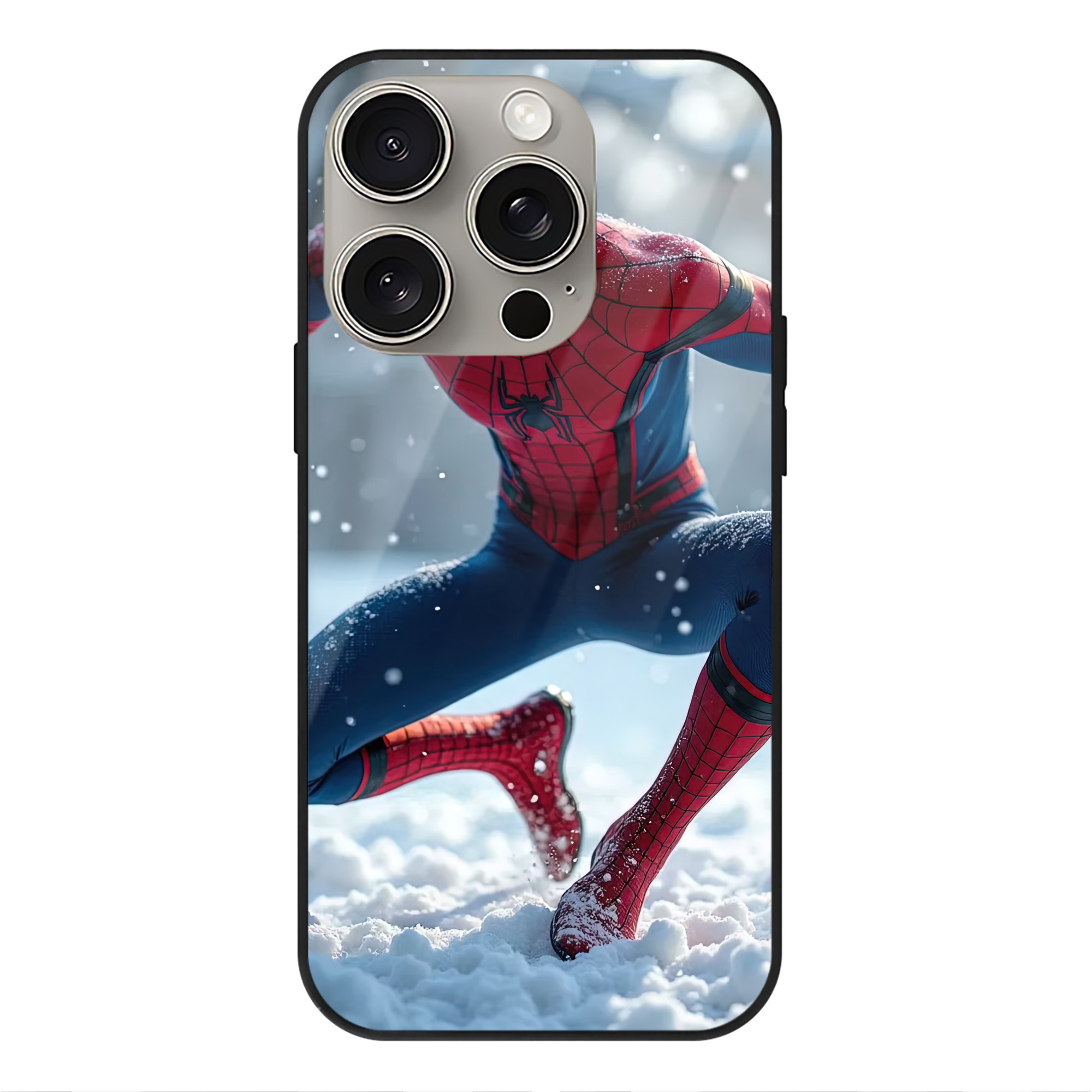 Spider Man スパイダーマン 【iPhone15Pro対応】スマホケース 耐衝撃＆黄変防止 背面ガラス