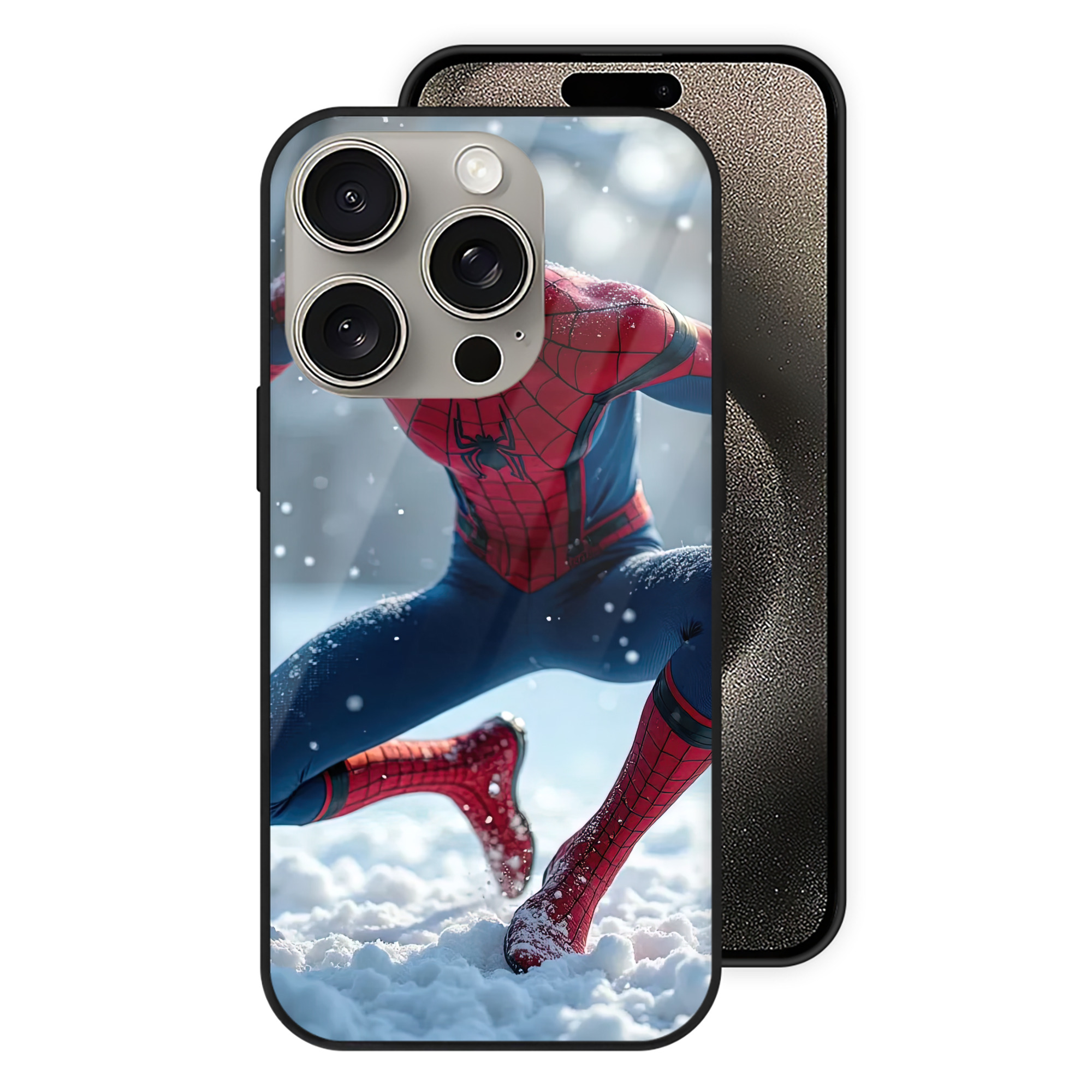 Spider Man スパイダーマン 【iPhone15Pro対応】スマホケース 耐衝撃＆黄変防止 背面ガラス