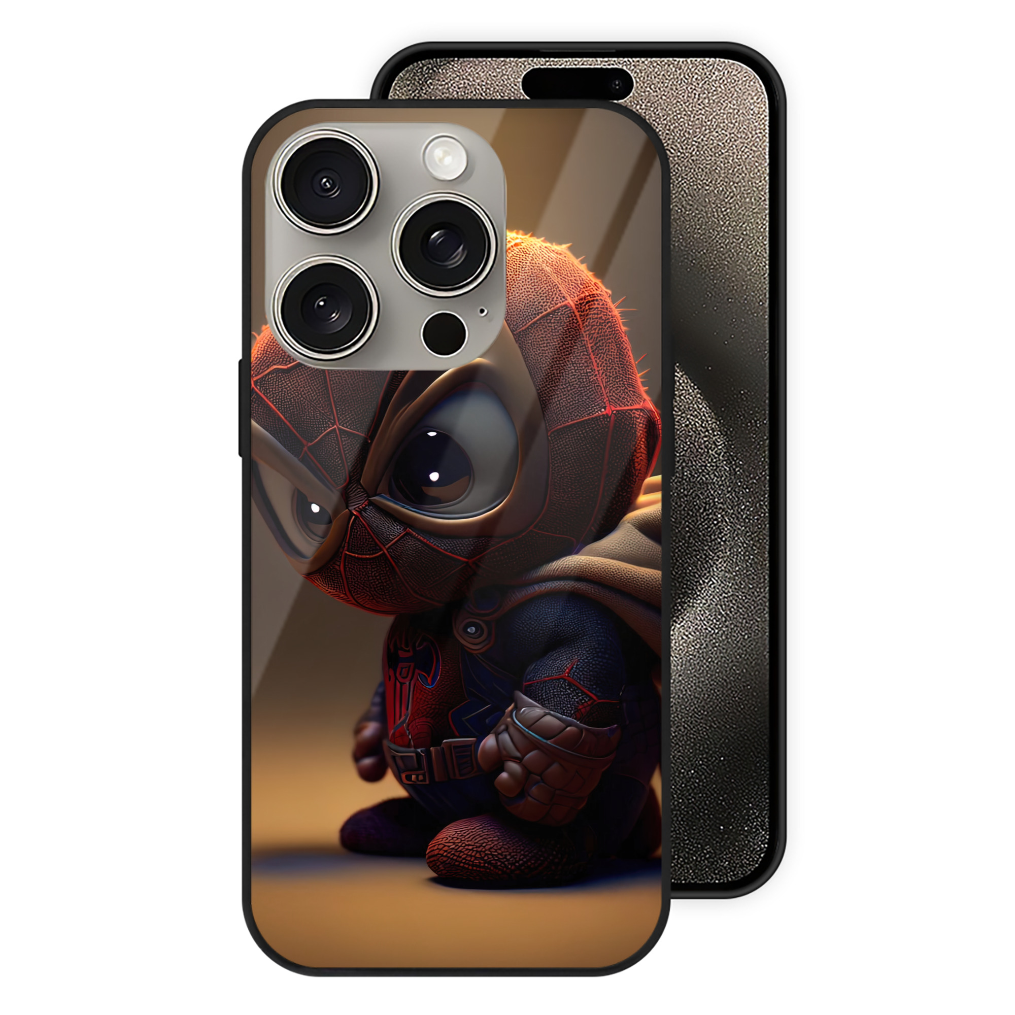 （画像用） Spider Man スパイダーマン 【iPhone15Pro対応】スマホケース 耐衝撃＆黄変防止 背面ガラス