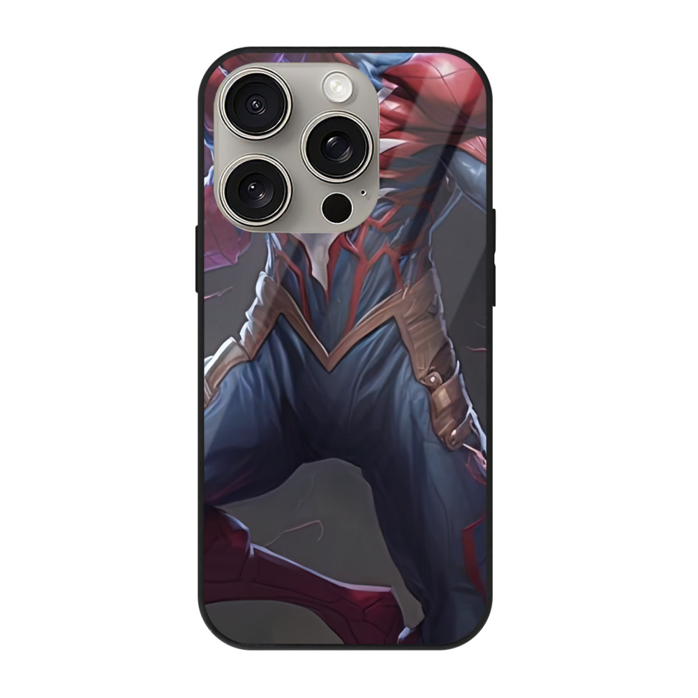 Spider Man スパイダーマン 【iPhone15Pro対応】スマホケース 耐衝撃＆黄変防止 背面ガラス