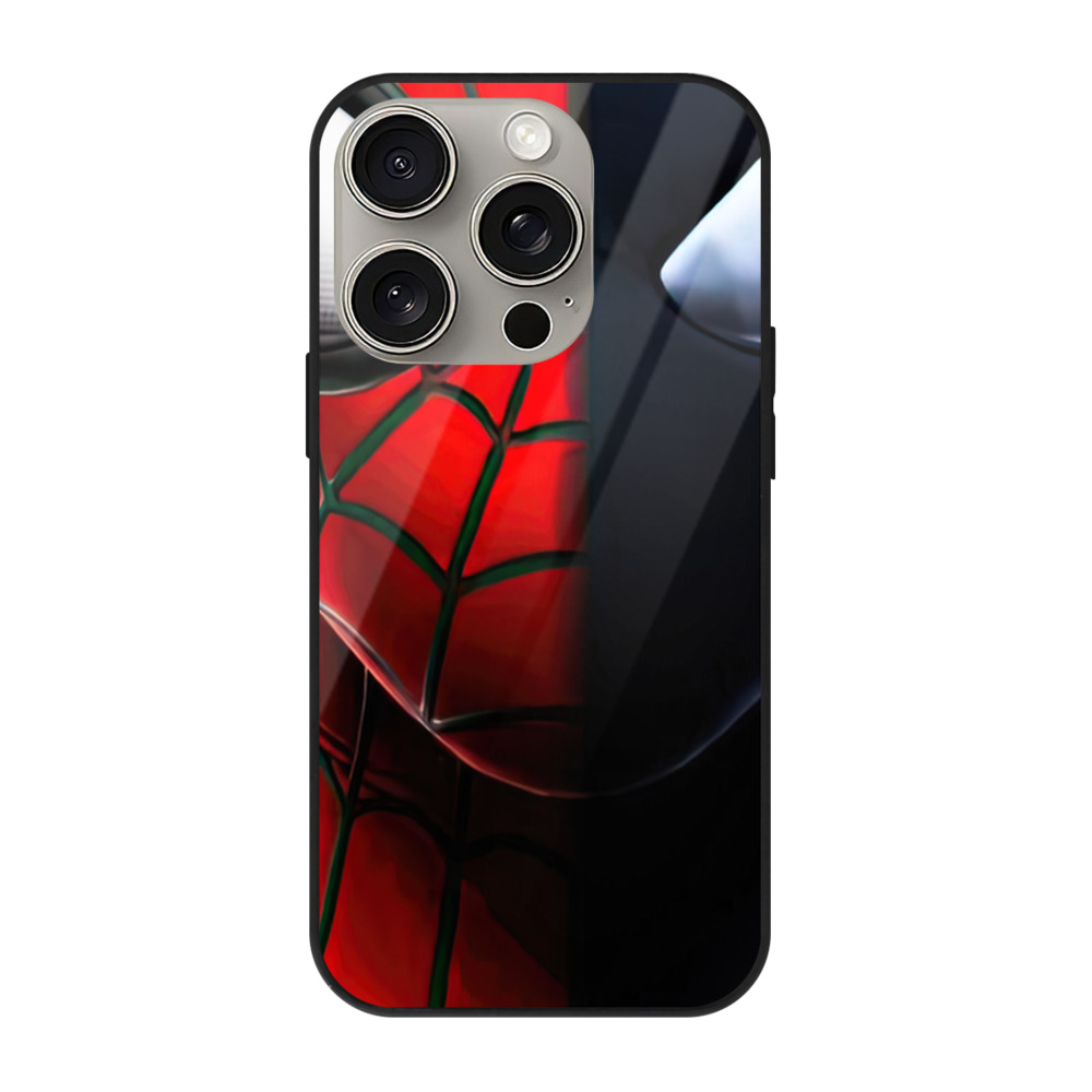 （画像用） Spider Man スパイダーマン 【iPhone15Pro対応】スマホケース 耐衝撃＆黄変防止 背面ガラス