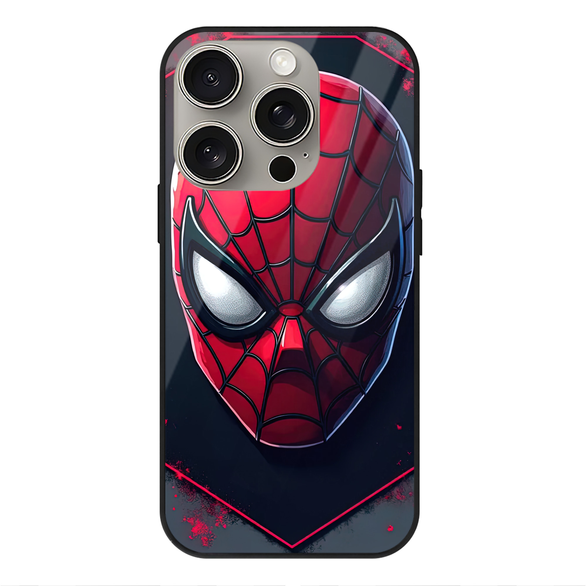 Spider Man スパイダーマン 【iPhone15Pro対応】スマホケース 耐衝撃＆黄変防止 背面ガラス