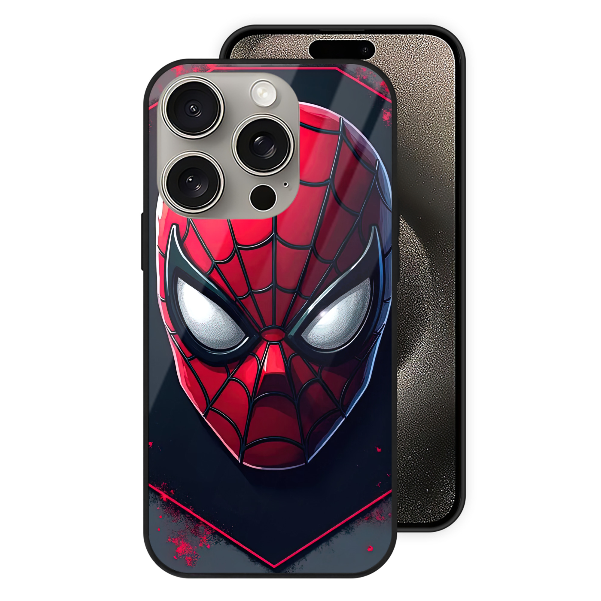 Spider Man スパイダーマン 【iPhone15Pro対応】スマホケース 耐衝撃＆黄変防止 背面ガラス