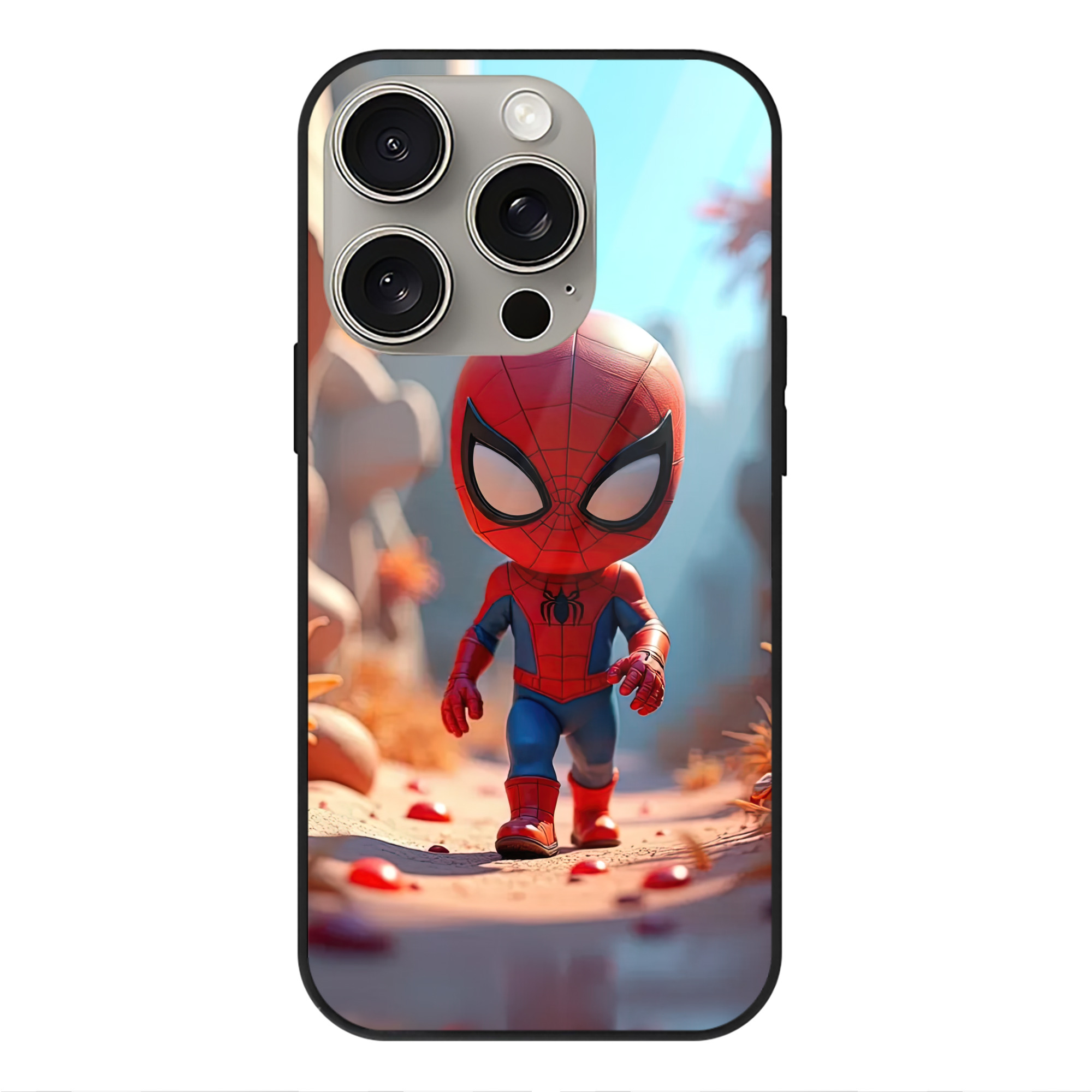 Spider Man スパイダーマン 【iPhone15Pro対応】スマホケース 耐衝撃＆黄変防止 背面ガラス