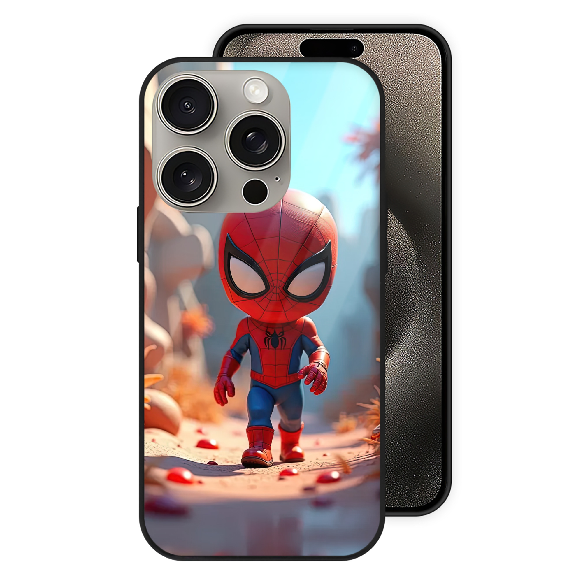 Spider Man スパイダーマン 【iPhone15Pro対応】スマホケース 耐衝撃＆黄変防止 背面ガラス