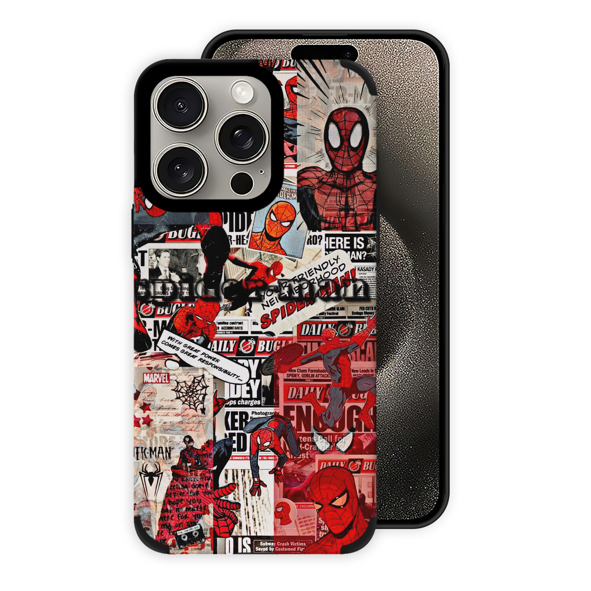 Spider Man スパイダーマン 【iPhone15ProMax対応】 PUレザー スマホケース 耐衝撃＆黄変防止
