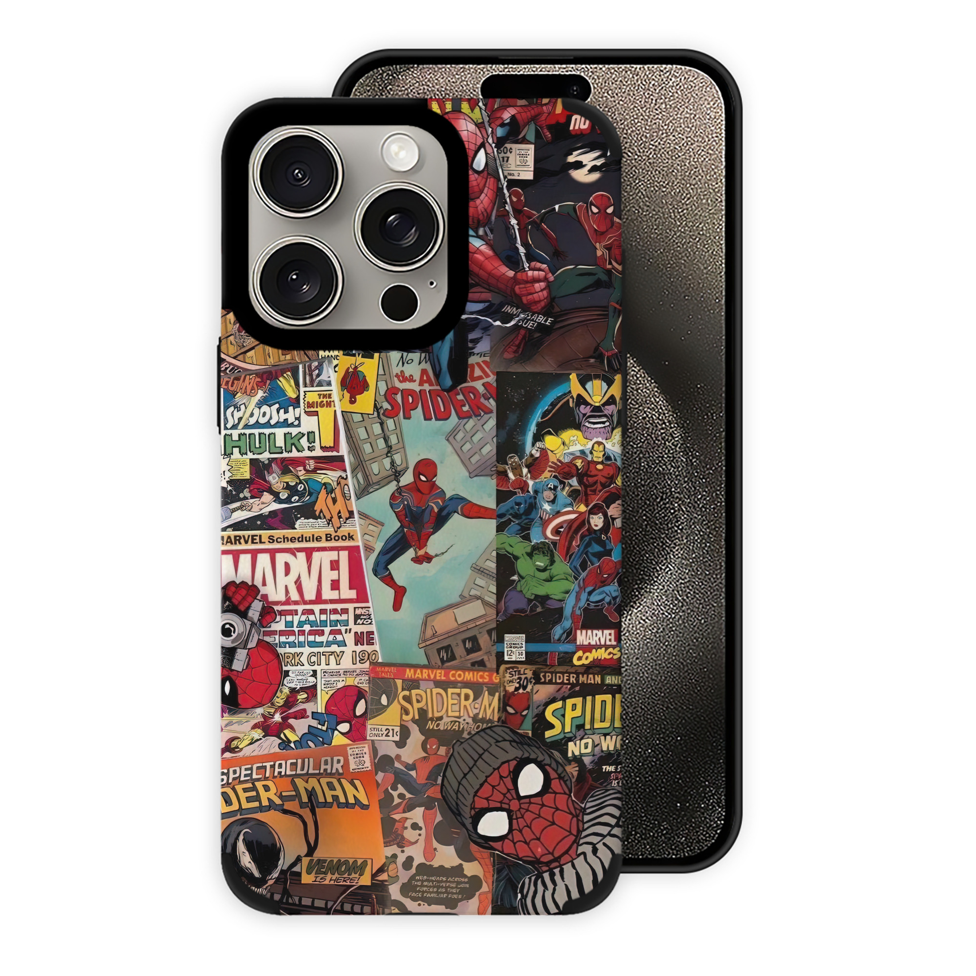 （画像用） Spider Man スパイダーマン 【iPhone15ProMax対応】 PUレザー スマホケース 耐衝撃＆黄変防止