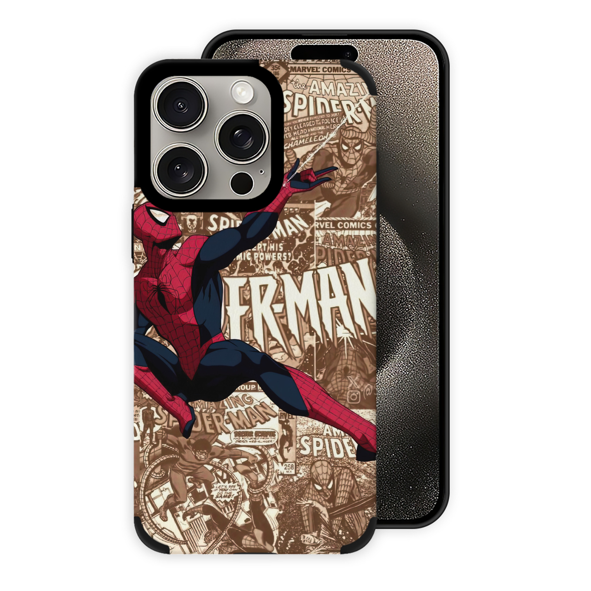 Spider Man スパイダーマン 【iPhone15ProMax対応】 PUレザー スマホケース 耐衝撃＆黄変防止