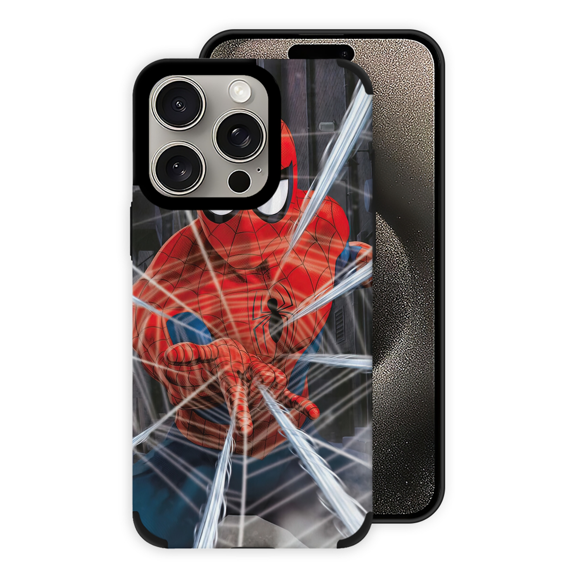 （画像用） Spider Man スパイダーマン 【iPhone15ProMax対応】 PUレザー スマホケース 耐衝撃＆黄変防止