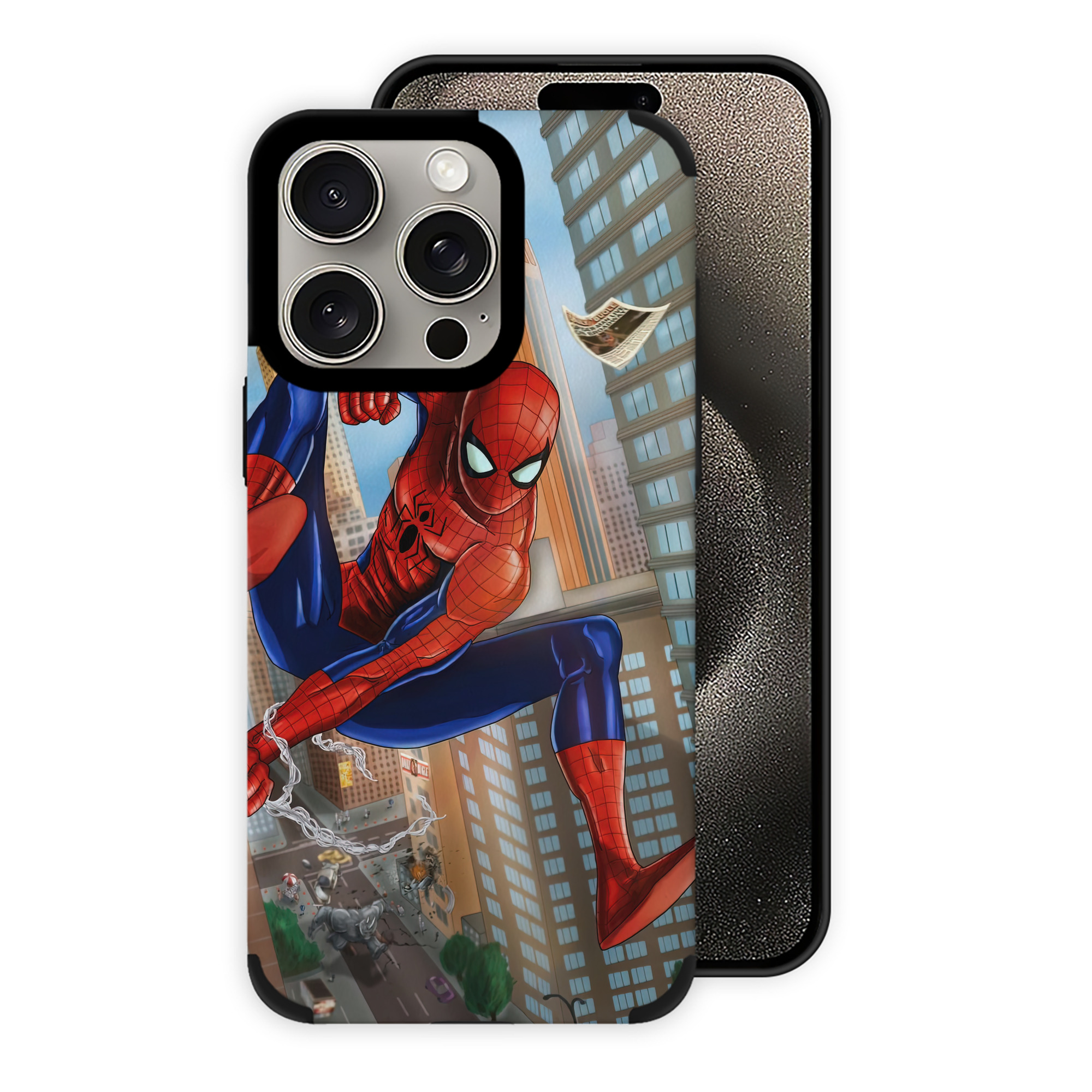 Spider Man スパイダーマン 【iPhone15ProMax対応】 PUレザー スマホケース 耐衝撃＆黄変防止