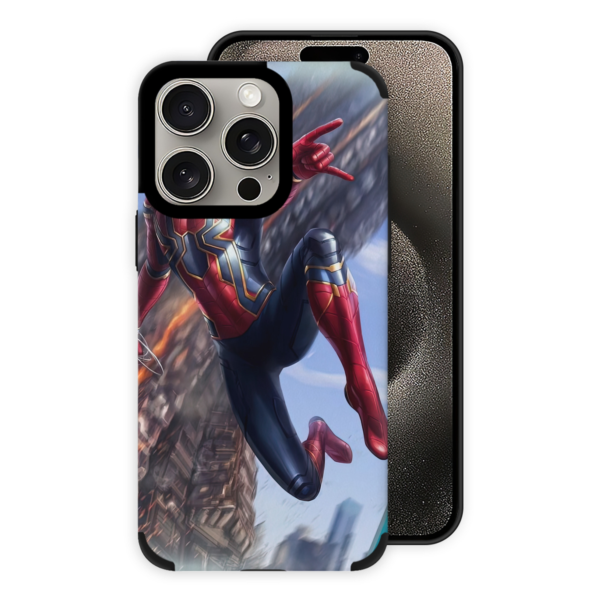 （画像用） Spider Man スパイダーマン 【iPhone15ProMax対応】 PUレザー スマホケース 耐衝撃＆黄変防止