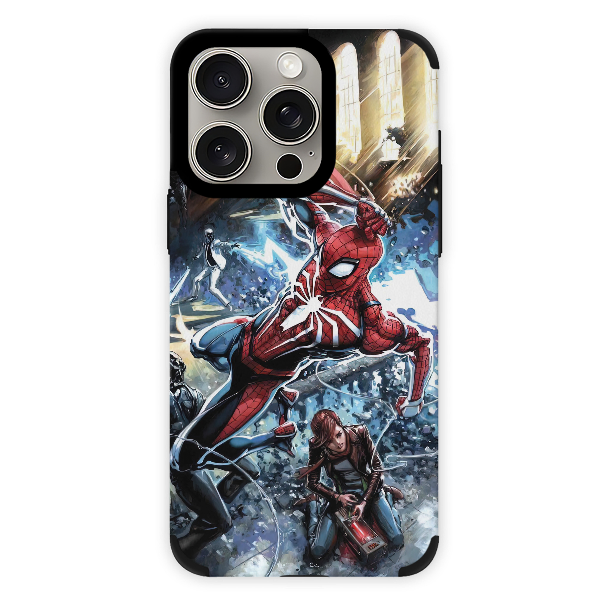 Spider Man スパイダーマン 【iPhone15ProMax対応】 PUレザー スマホケース 耐衝撃＆黄変防止