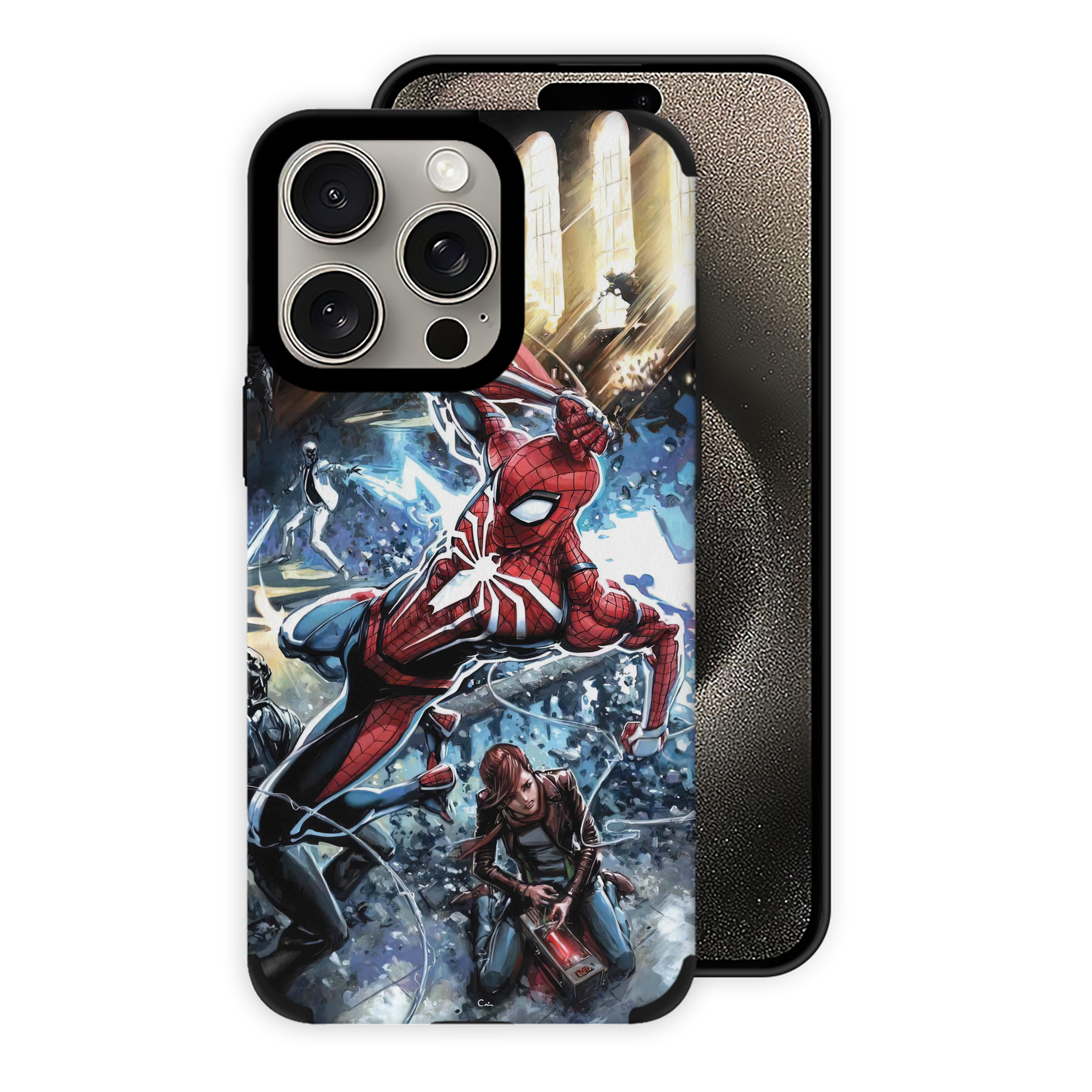 Spider Man スパイダーマン 【iPhone15ProMax対応】 PUレザー スマホケース 耐衝撃＆黄変防止