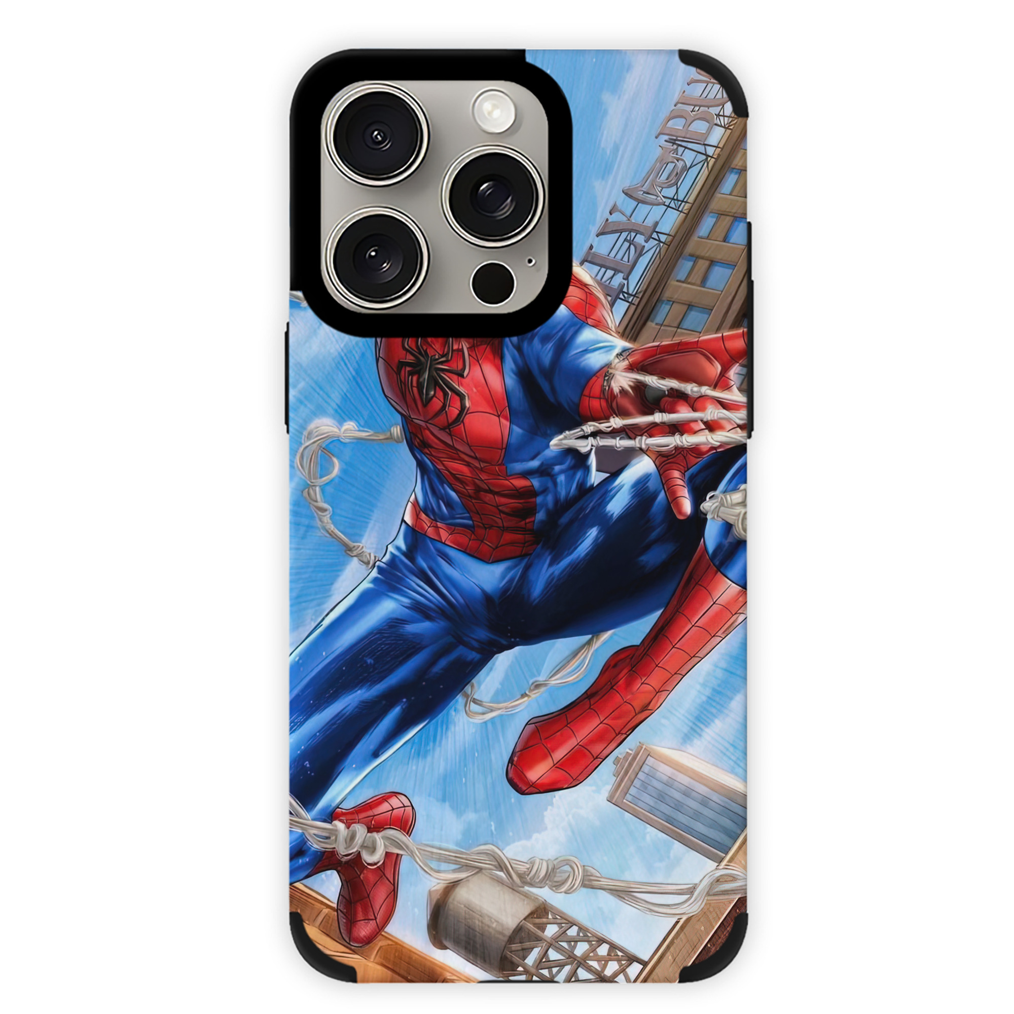 （画像用） Spider Man スパイダーマン 【iPhone15ProMax対応】 PUレザー スマホケース 耐衝撃＆黄変防止