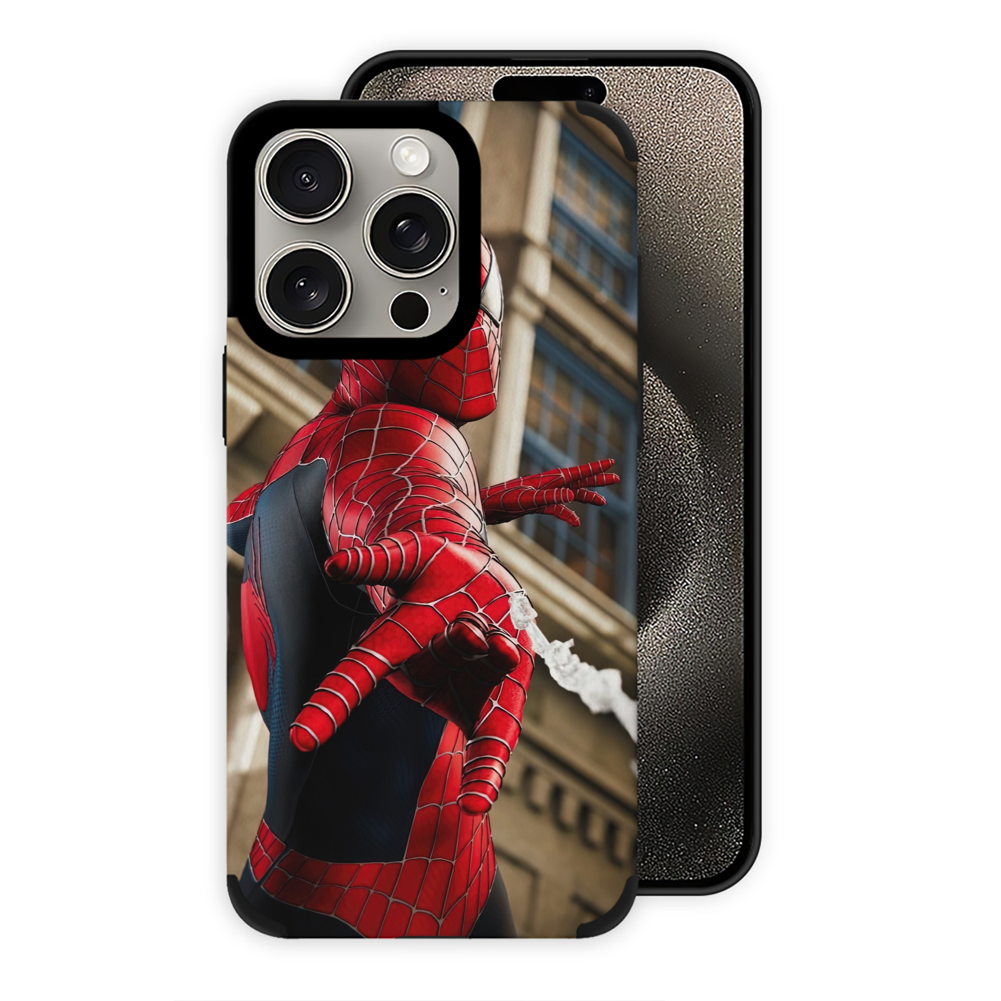 （画像用） Spider Man スパイダーマン 【iPhone15ProMax対応】 PUレザー スマホケース 耐衝撃＆黄変防止