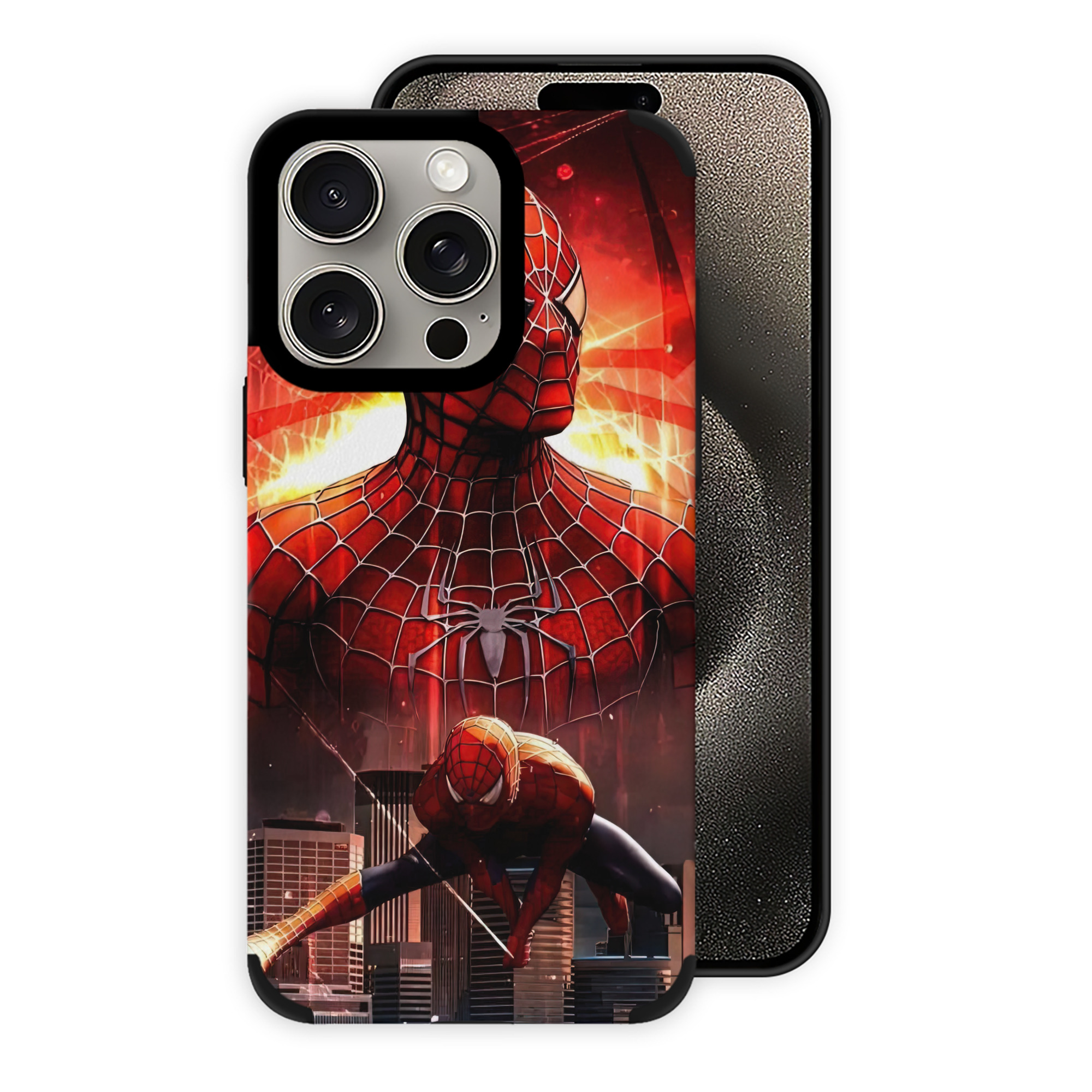 （画像用） Spider Man スパイダーマン 【iPhone15ProMax対応】 PUレザー スマホケース 耐衝撃＆黄変防止