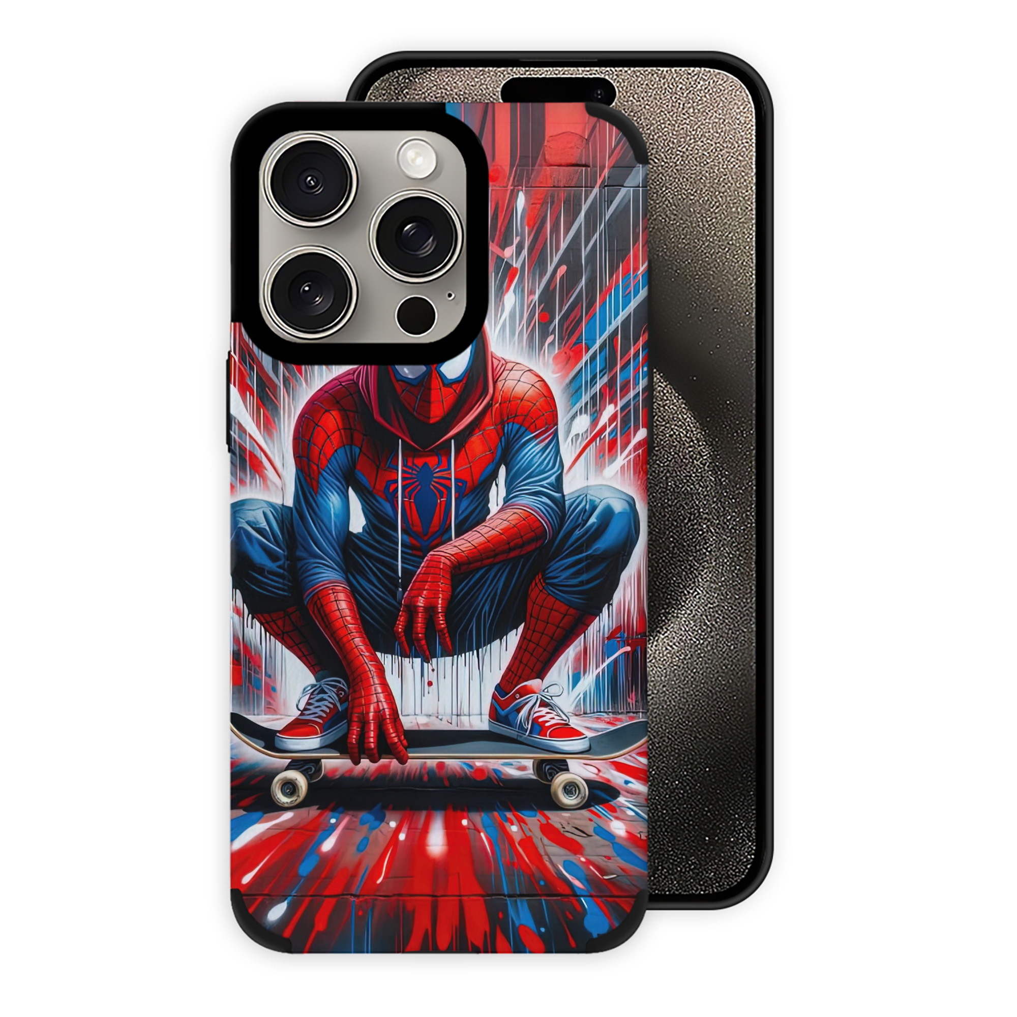 （画像用） Spider Man スパイダーマン 【iPhone15ProMax対応】 PUレザー スマホケース 耐衝撃＆黄変防止