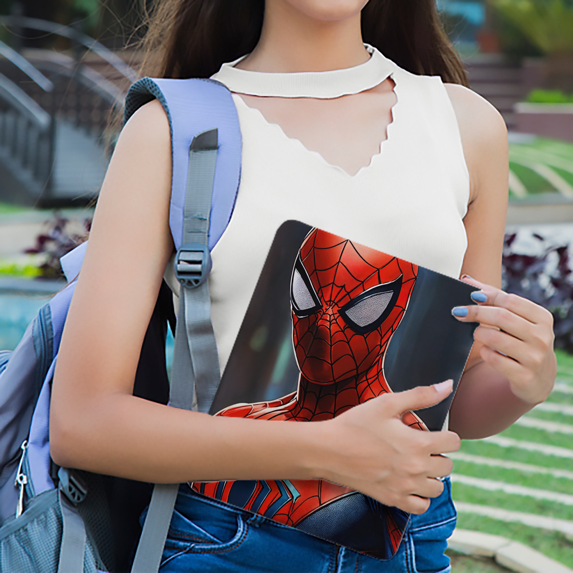 Spider Man スパイダーマン IPad ケース ペン収納付き 三つ折りスタンド PUレザー×シリコン 対応機種9.5/10.5/10.9インチ