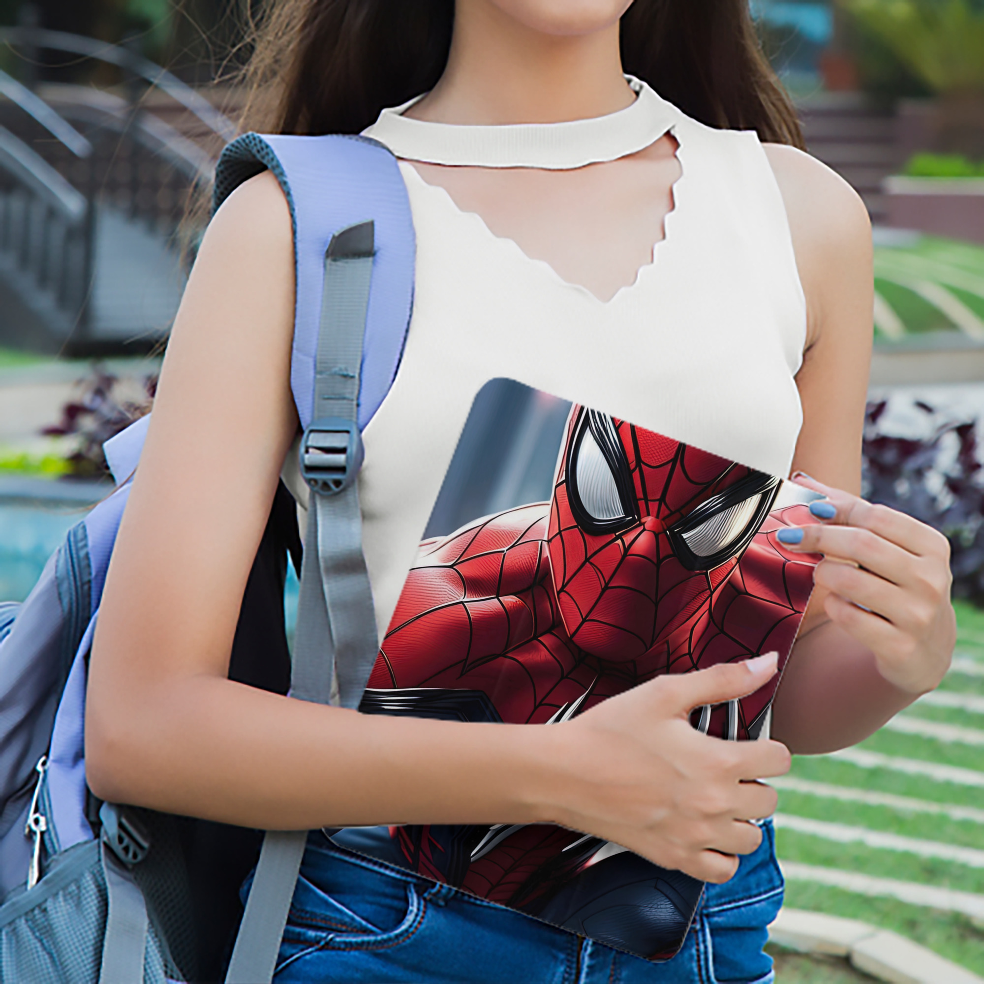 Spider Man スパイダーマン IPad ケース ペン収納付き 三つ折りスタンド PUレザー×シリコン 対応機種9.5/10.5/10.9インチ