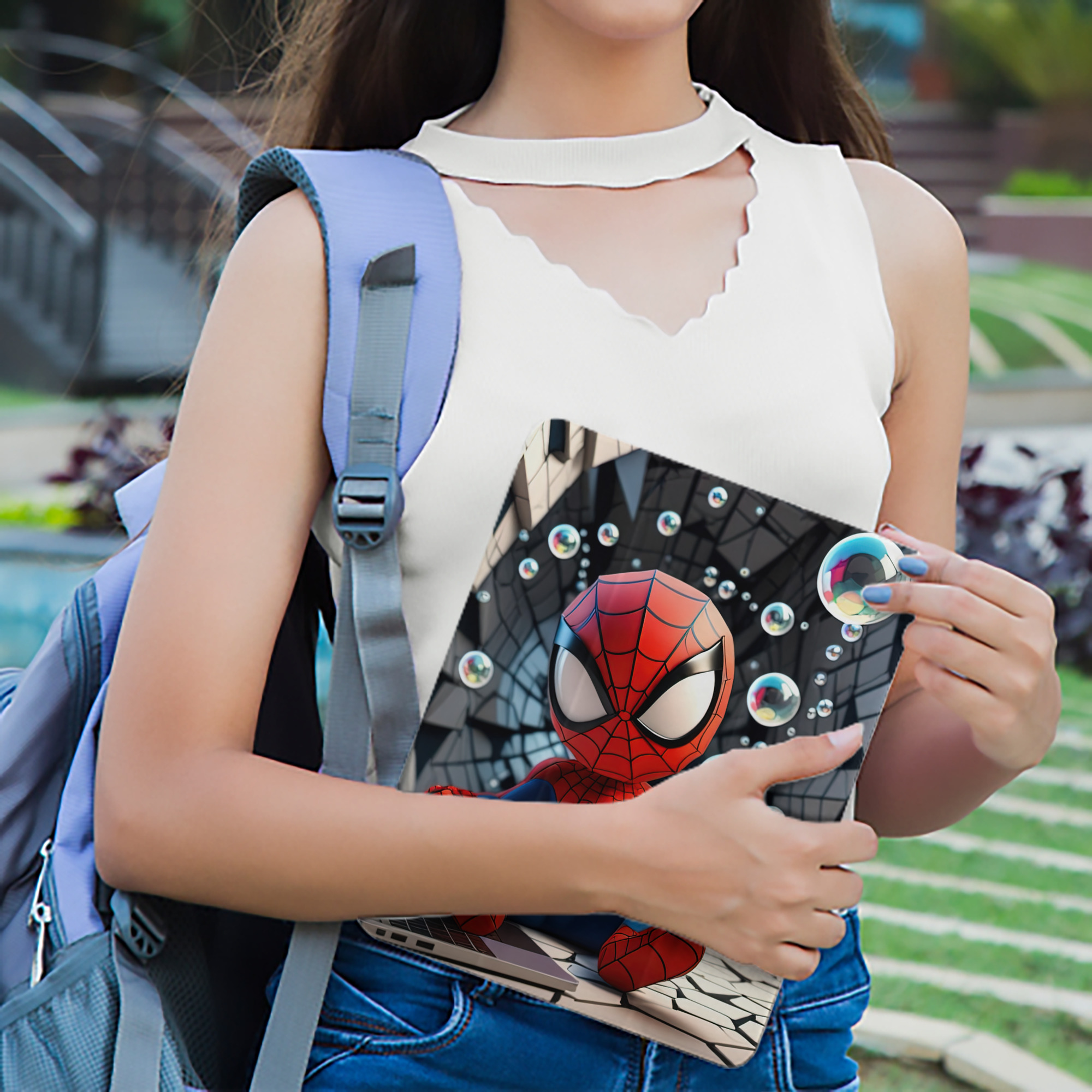Spider Man スパイダーマン IPad ケース ペン収納付き 三つ折りスタンド PUレザー×シリコン 対応機種9.5/10.5/10.9インチ