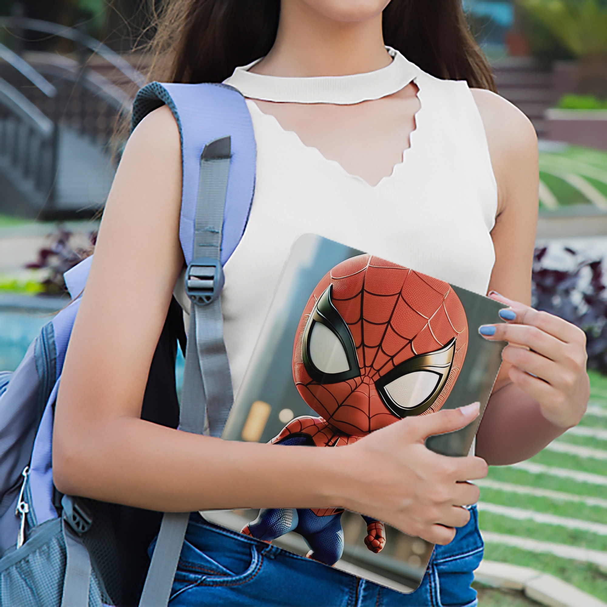 Spider Man スパイダーマン IPad ケース ペン収納付き 三つ折りスタンド PUレザー×シリコン 対応機種9.5/10.5/10.9インチ