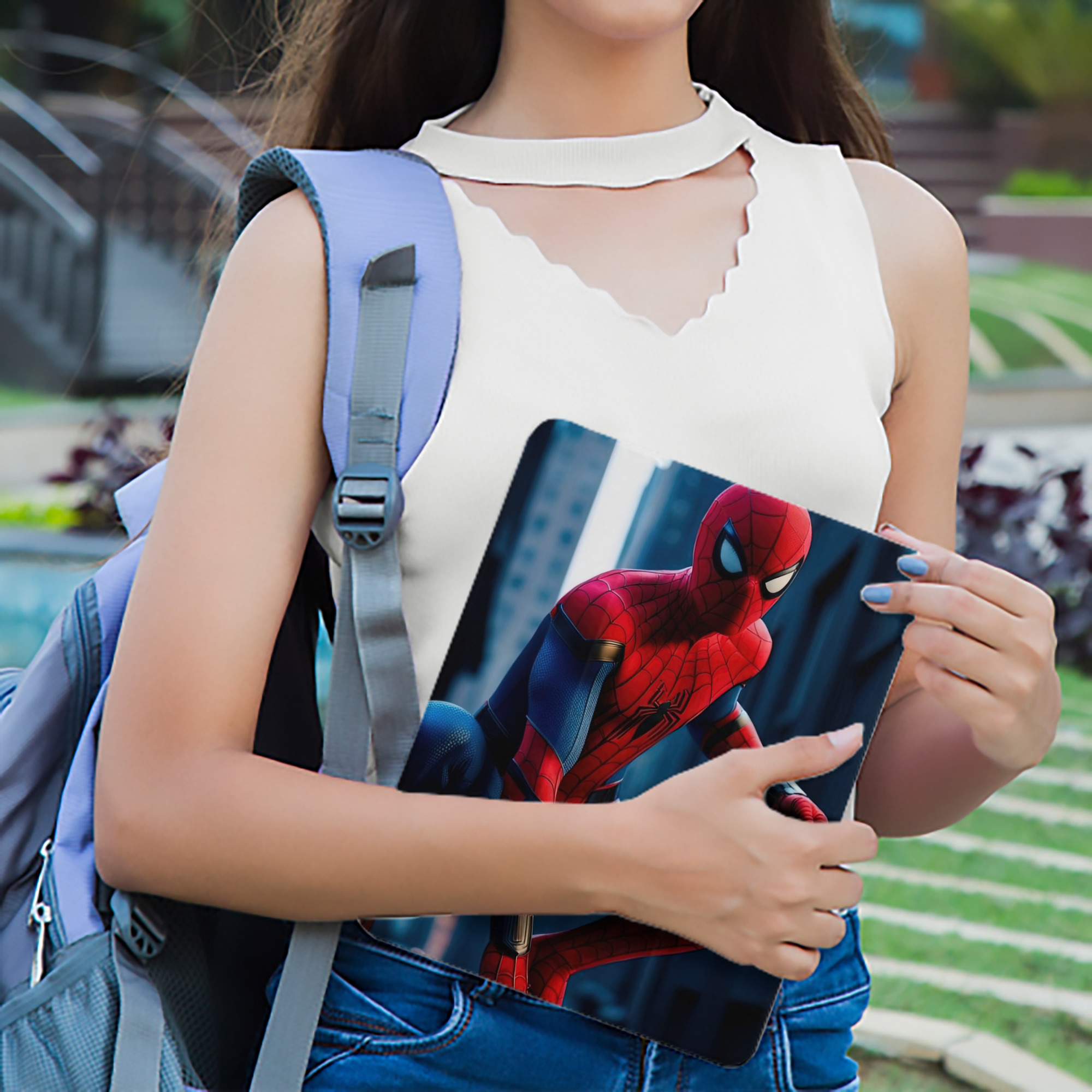 Spider Man スパイダーマン IPad ケース ペン収納付き 三つ折りスタンド PUレザー×シリコン 対応機種9.5/10.5/10.9インチ