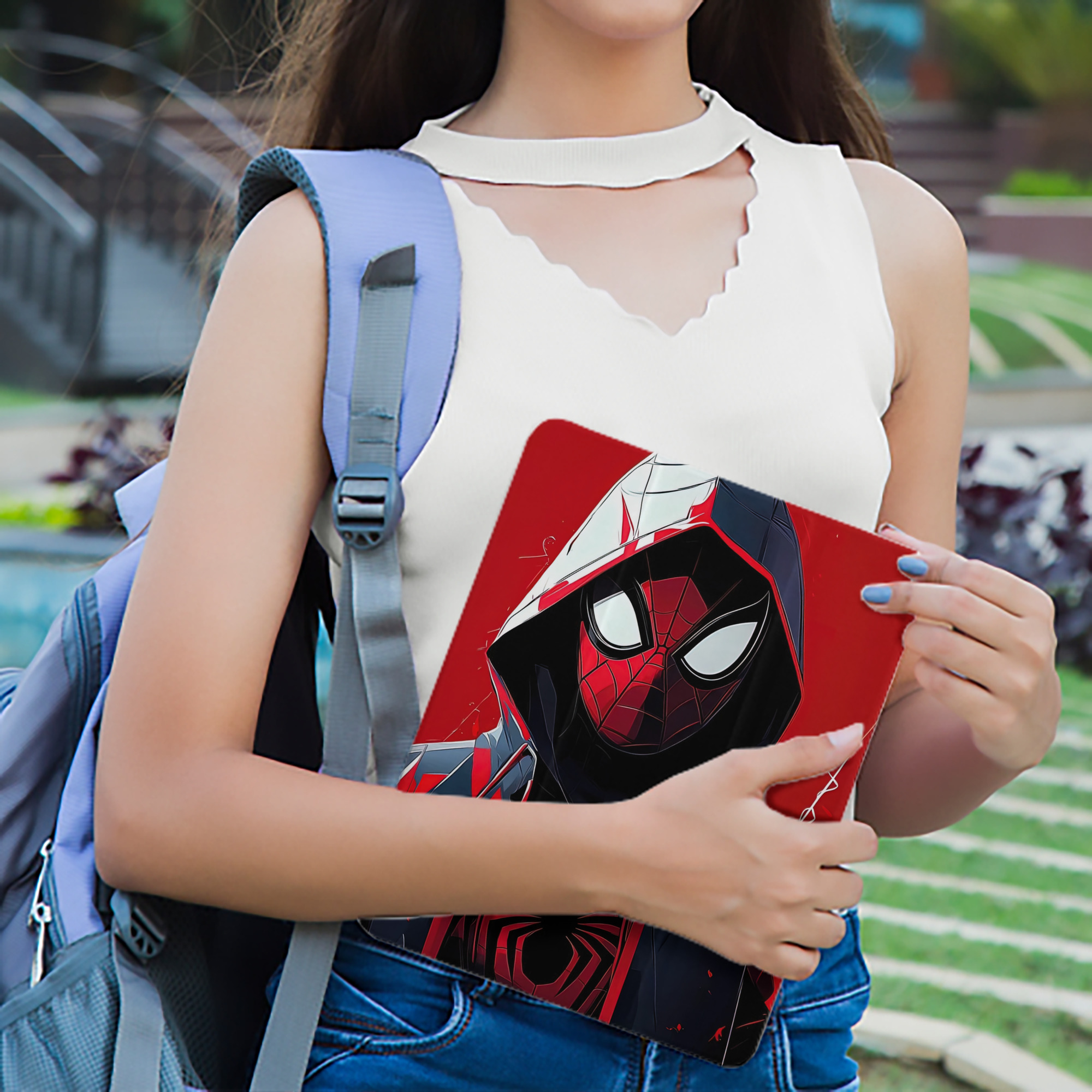 Spider Man スパイダーマン IPad ケース ペン収納付き 三つ折りスタンド PUレザー×シリコン 対応機種9.5/10.5/10.9インチ