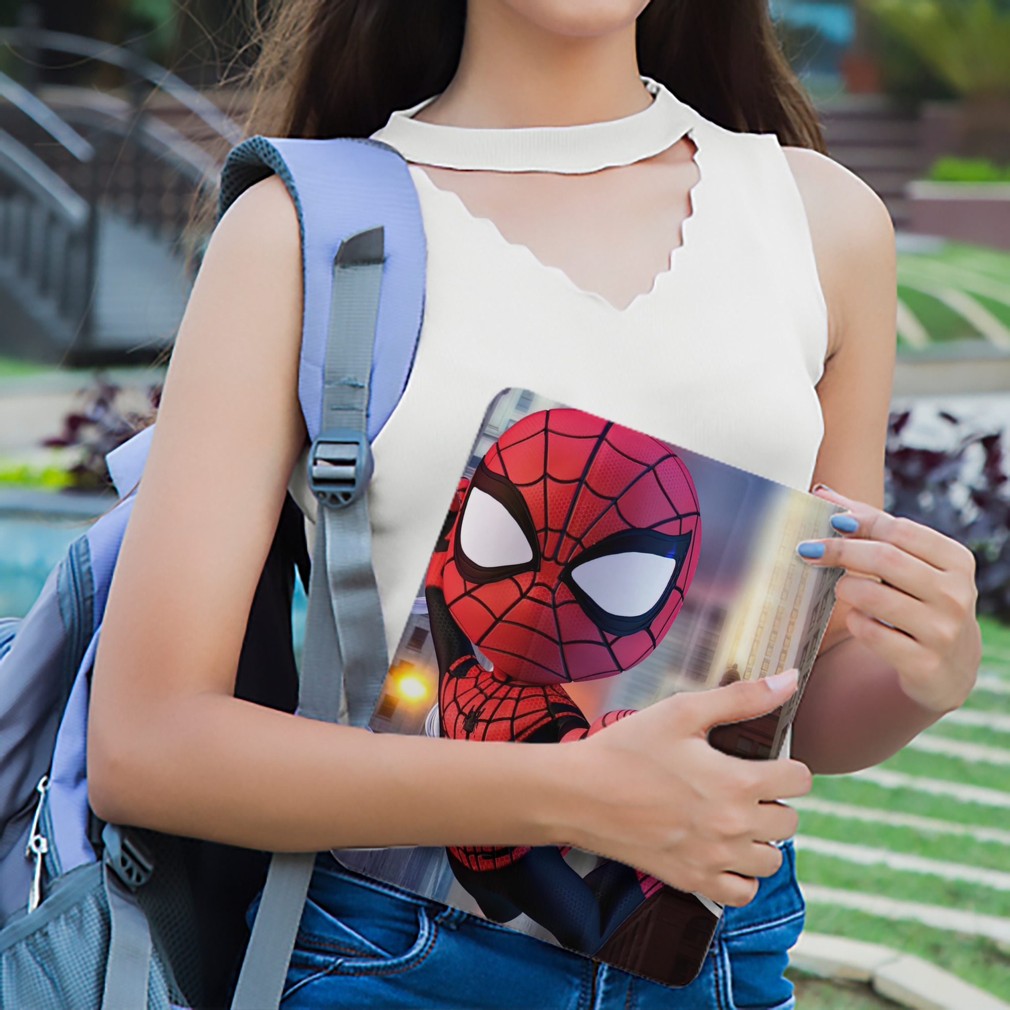 Spider Man スパイダーマン IPad ケース ペン収納付き 三つ折りスタンド PUレザー×シリコン 対応機種9.5/10.5/10.9インチ