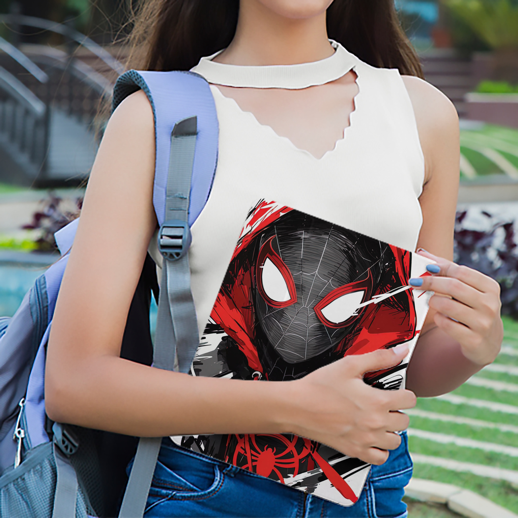 Spider Man スパイダーマン IPad ケース ペン収納付き 三つ折りスタンド PUレザー×シリコン 対応機種9.5/10.5/10.9インチ