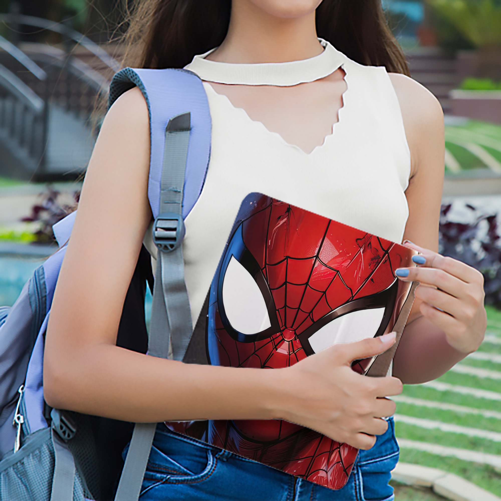 Spider Man スパイダーマン IPad ケース ペン収納付き 三つ折りスタンド PUレザー×シリコン 対応機種9.5/10.5/10.9インチ