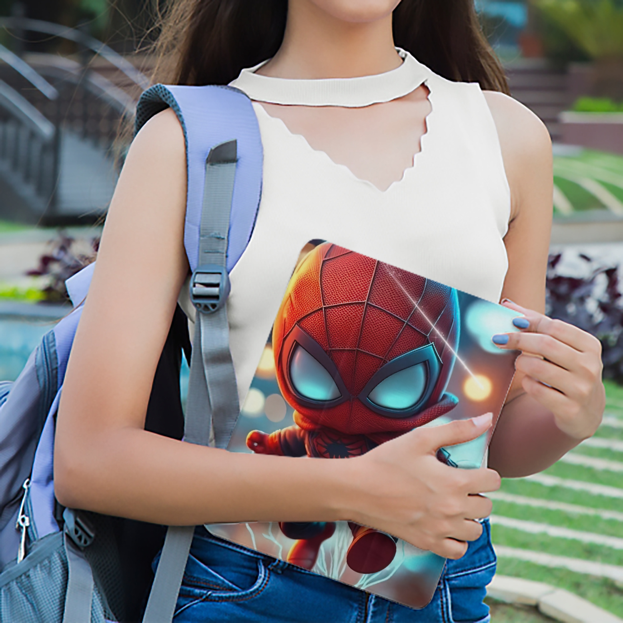 Spider Man スパイダーマン IPad ケース ペン収納付き 三つ折りスタンド PUレザー×シリコン 対応機種9.5/10.5/10.9インチ
