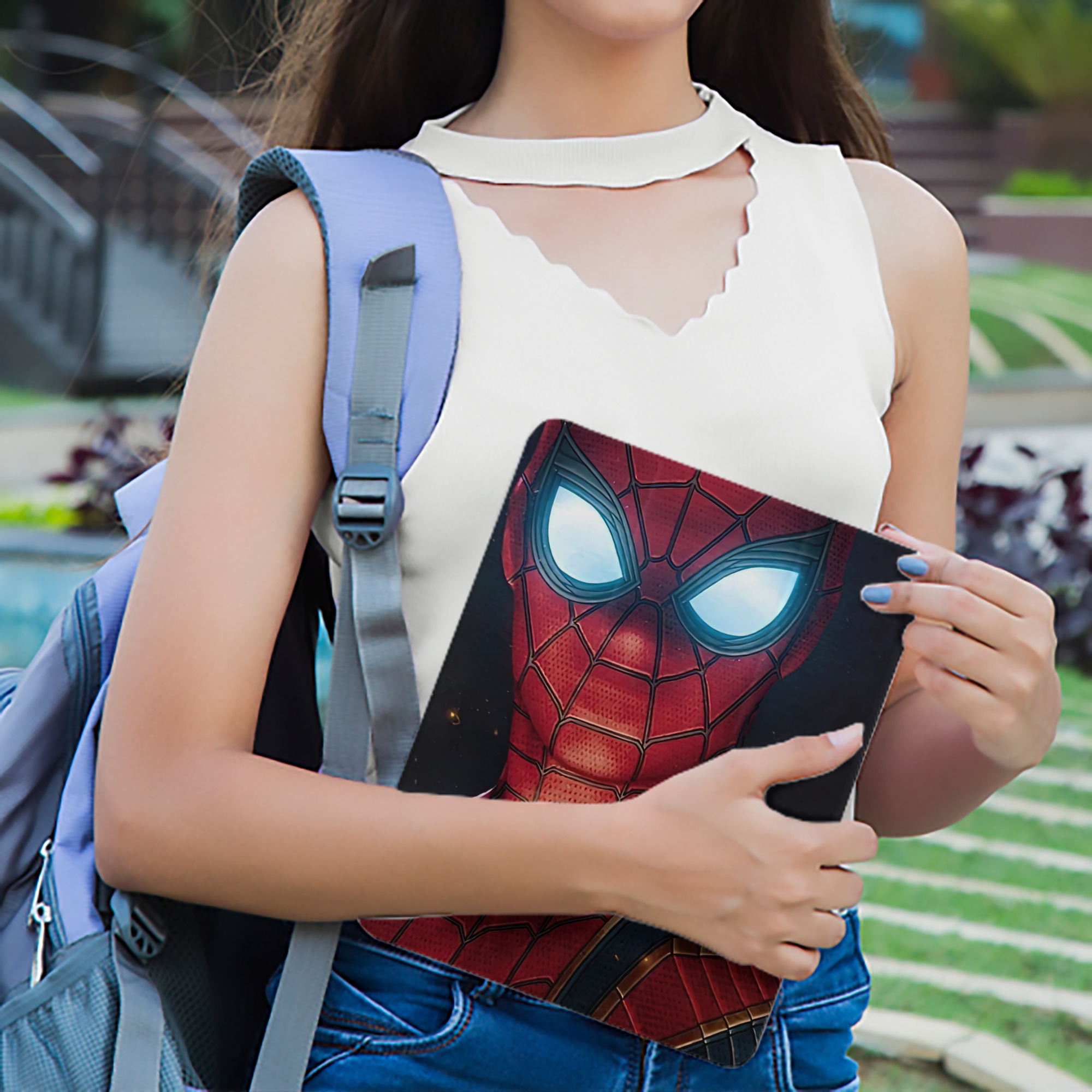 Spider Man スパイダーマン IPad ケース ペン収納付き 三つ折りスタンド PUレザー×シリコン 対応機種9.5/10.5/10.9インチ