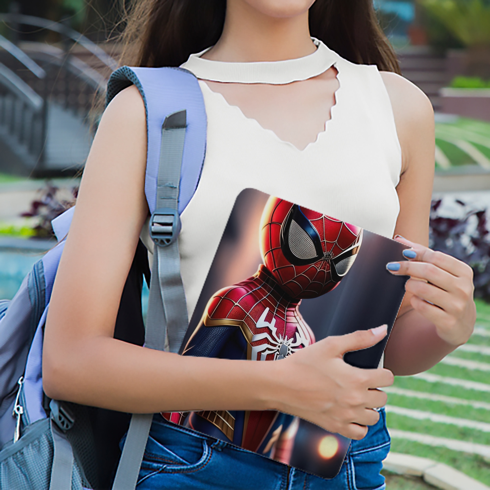 Spider Man スパイダーマン IPad ケース ペン収納付き 三つ折りスタンド PUレザー×シリコン 対応機種9.5/10.5/10.9インチ
