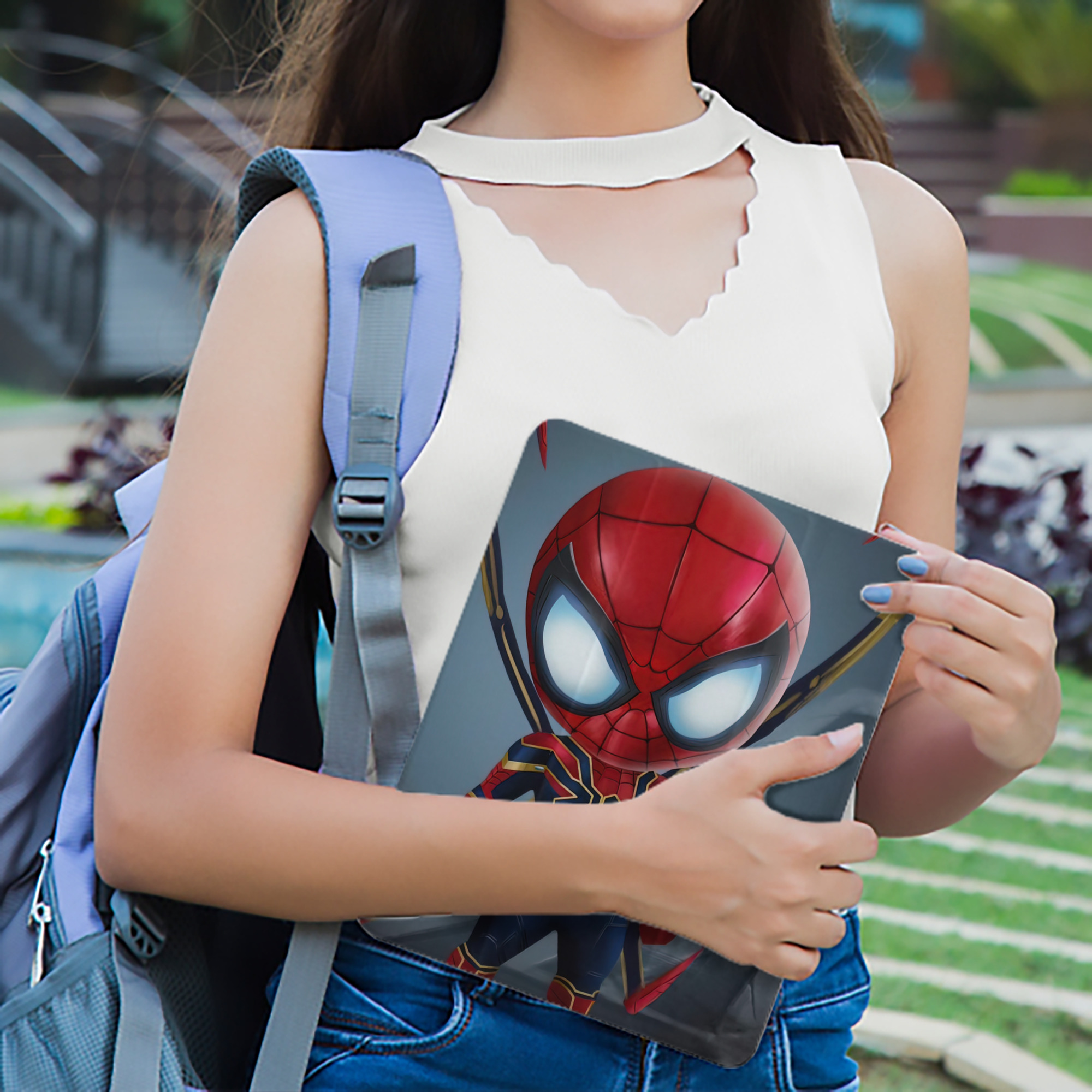 Spider Man スパイダーマン IPad ケース ペン収納付き 三つ折りスタンド PUレザー×シリコン 対応機種9.5/10.5/10.9インチ