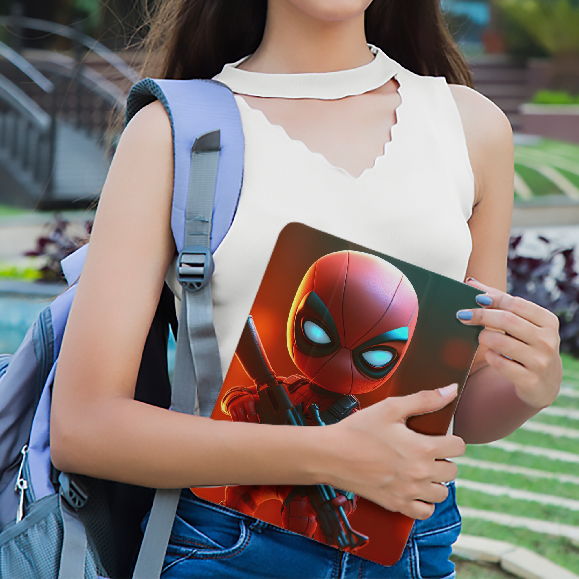 Spider Man スパイダーマン IPad ケース ペン収納付き 三つ折りスタンド PUレザー×シリコン 対応機種9.5/10.5/10.9インチ