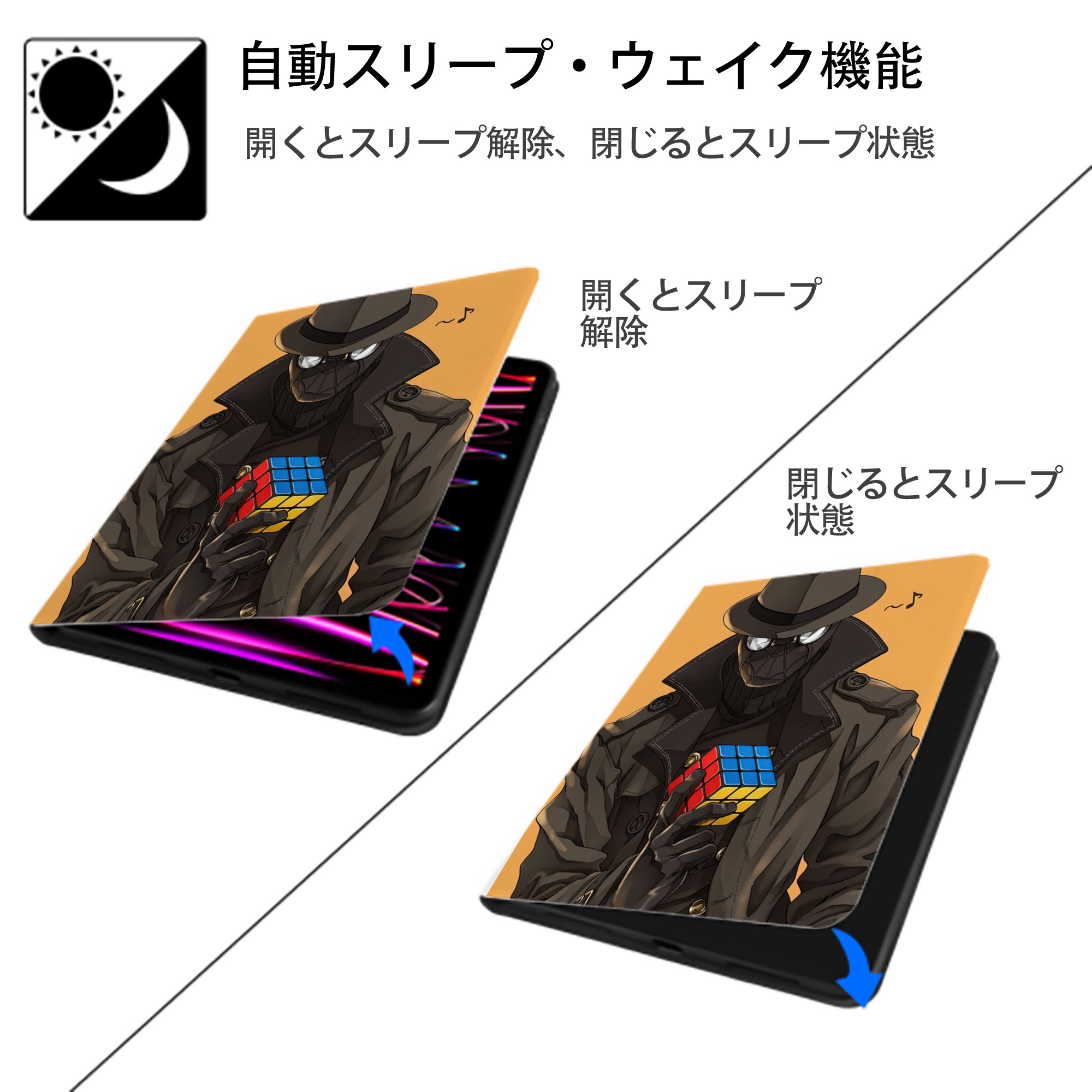 Spider Man スパイダーマン IPad ケース ペン収納付き 三つ折りスタンド PUレザー×シリコン 対応機種9.5/10.5/10.9インチ