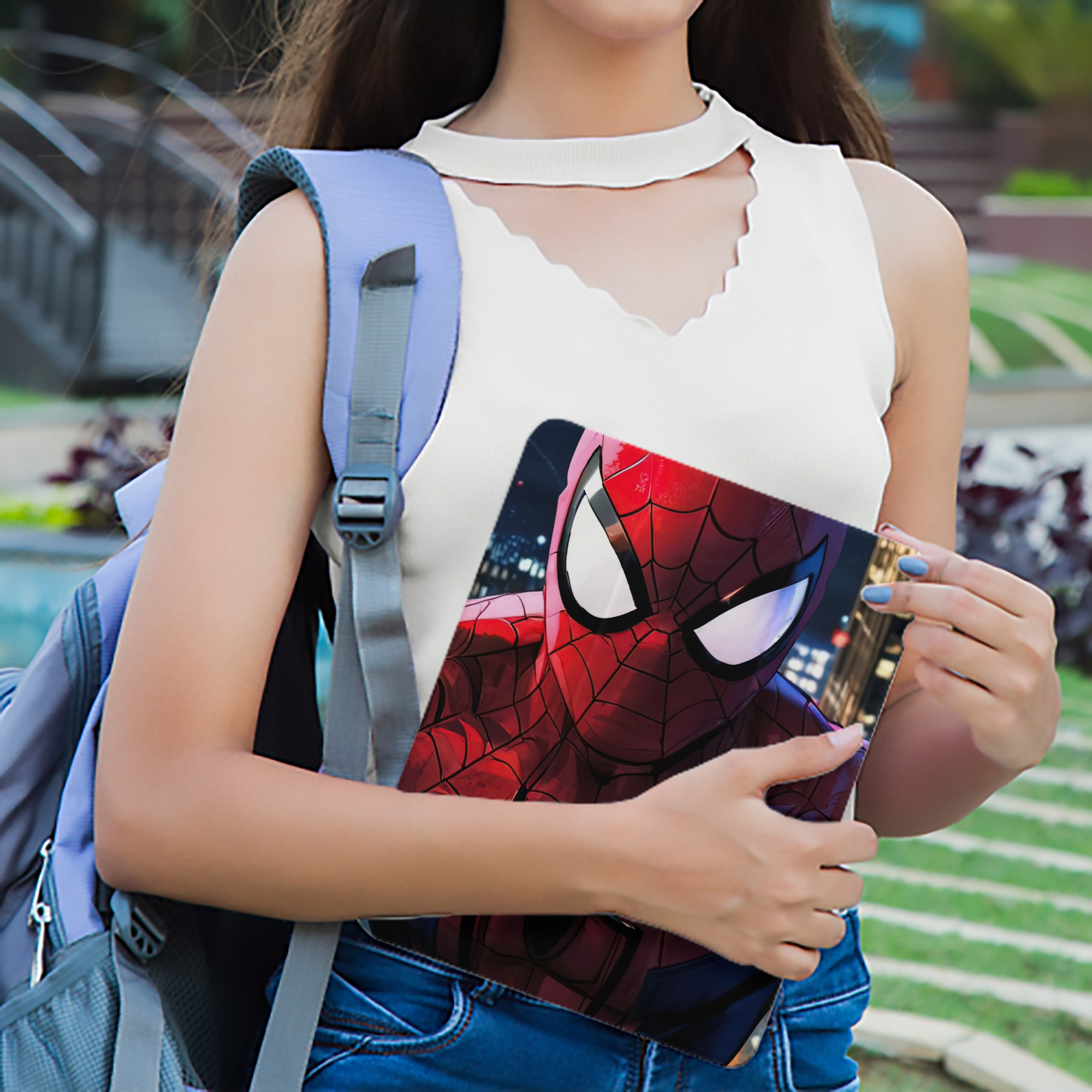 Spider Man スパイダーマン IPad ケース ペン収納付き 三つ折りスタンド PUレザー×シリコン 対応機種9.5/10.5/10.9インチ