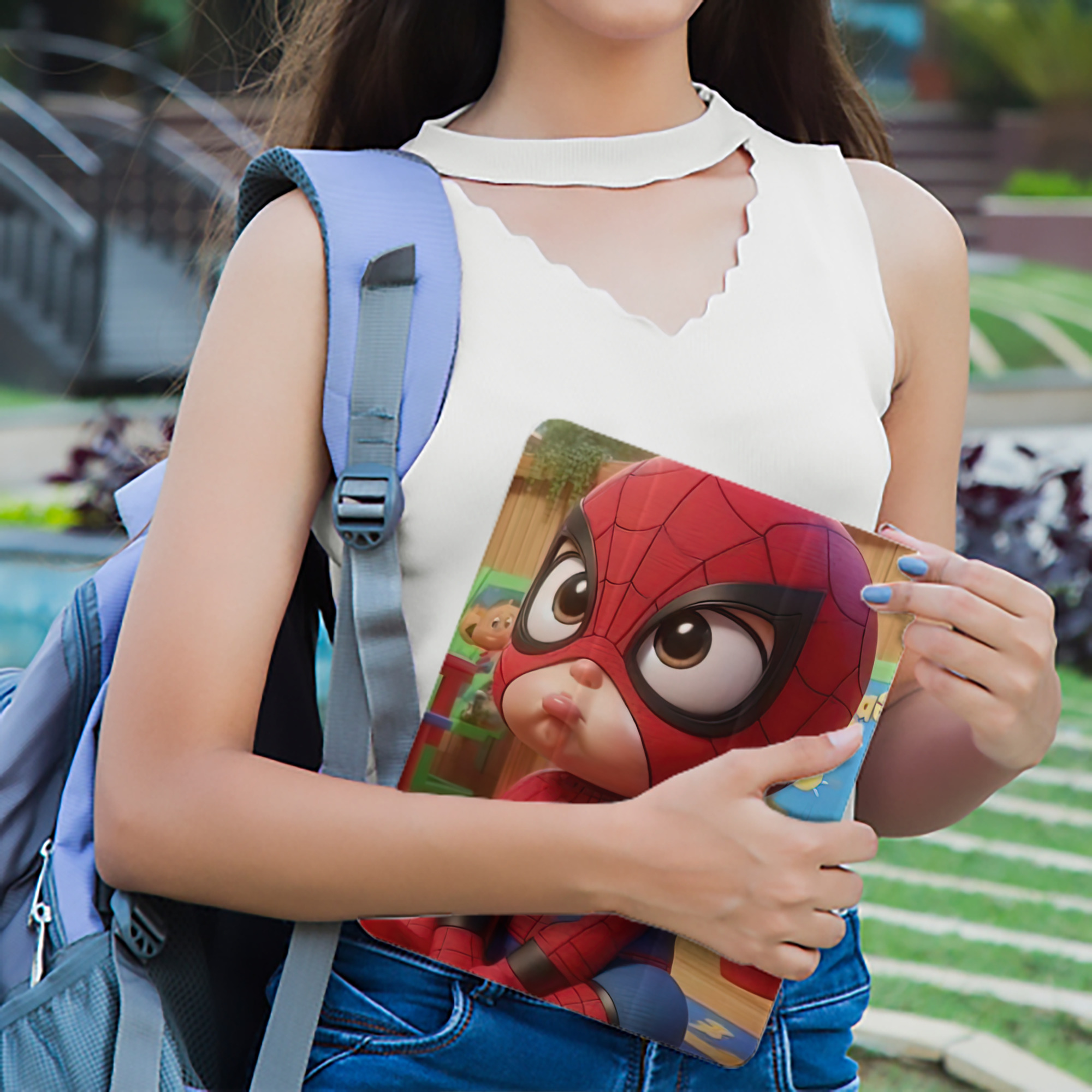 Spider Man スパイダーマン IPad ケース ペン収納付き 三つ折りスタンド PUレザー×シリコン 対応機種9.5/10.5/10.9インチ